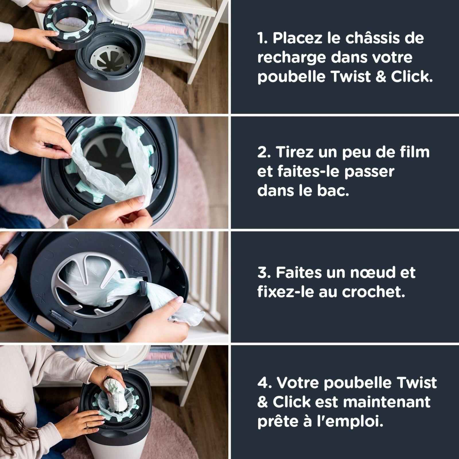 Tommee Tippee täitekassetid Twist & Click Advanced mähkmehügieenisüsteemi jaoks, antibakteriaalse GREENFILM-kilega, 12 tk komplekt – lisavaade
