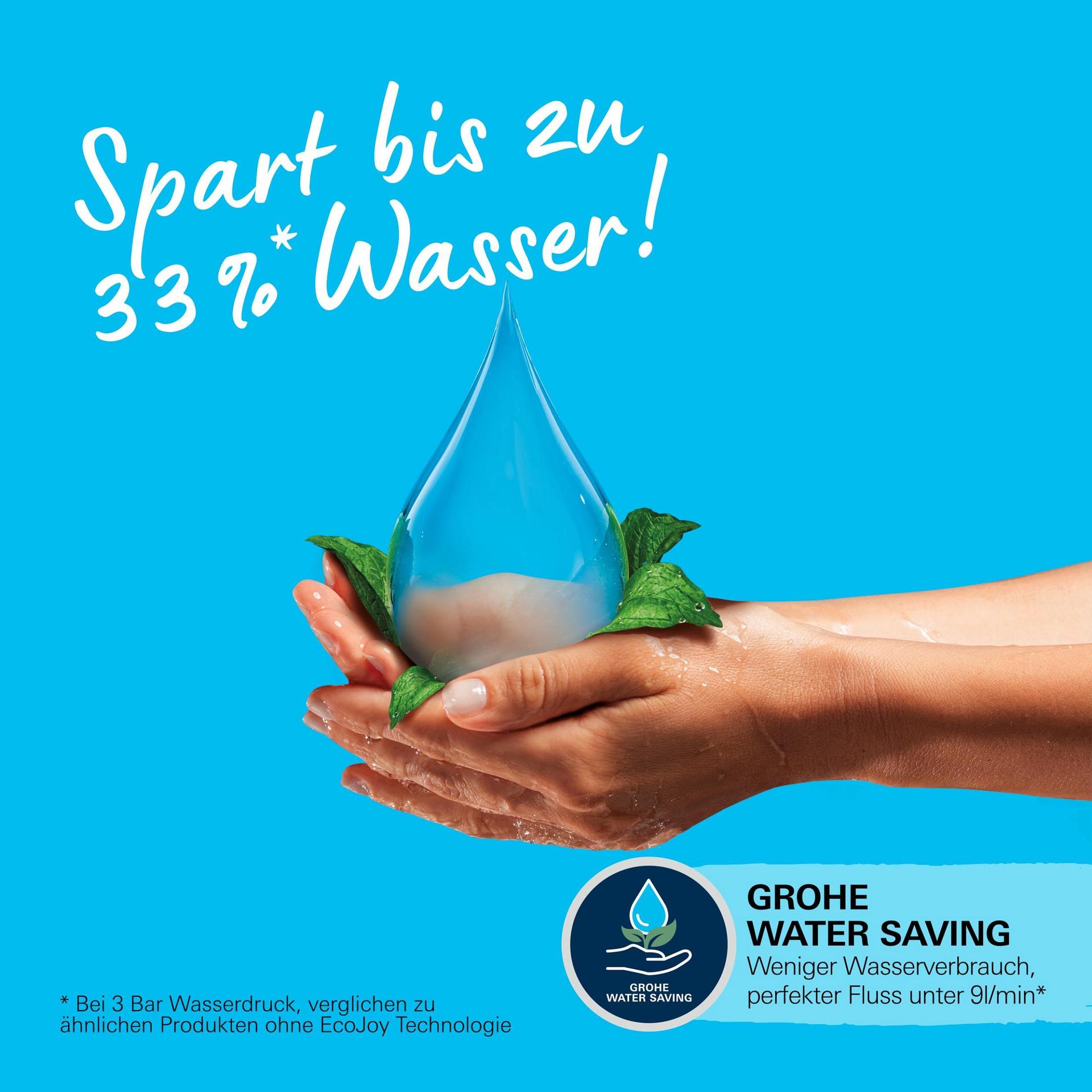 GROHE Vitalio 110 – vee säästev dušikomplekt – 8 l/min (3 pihustusrežiimi, 60 cm dušitoru, kinnitatav liimiga või kruvidega), kandiline, kroom, 26096001 – pilt 7
