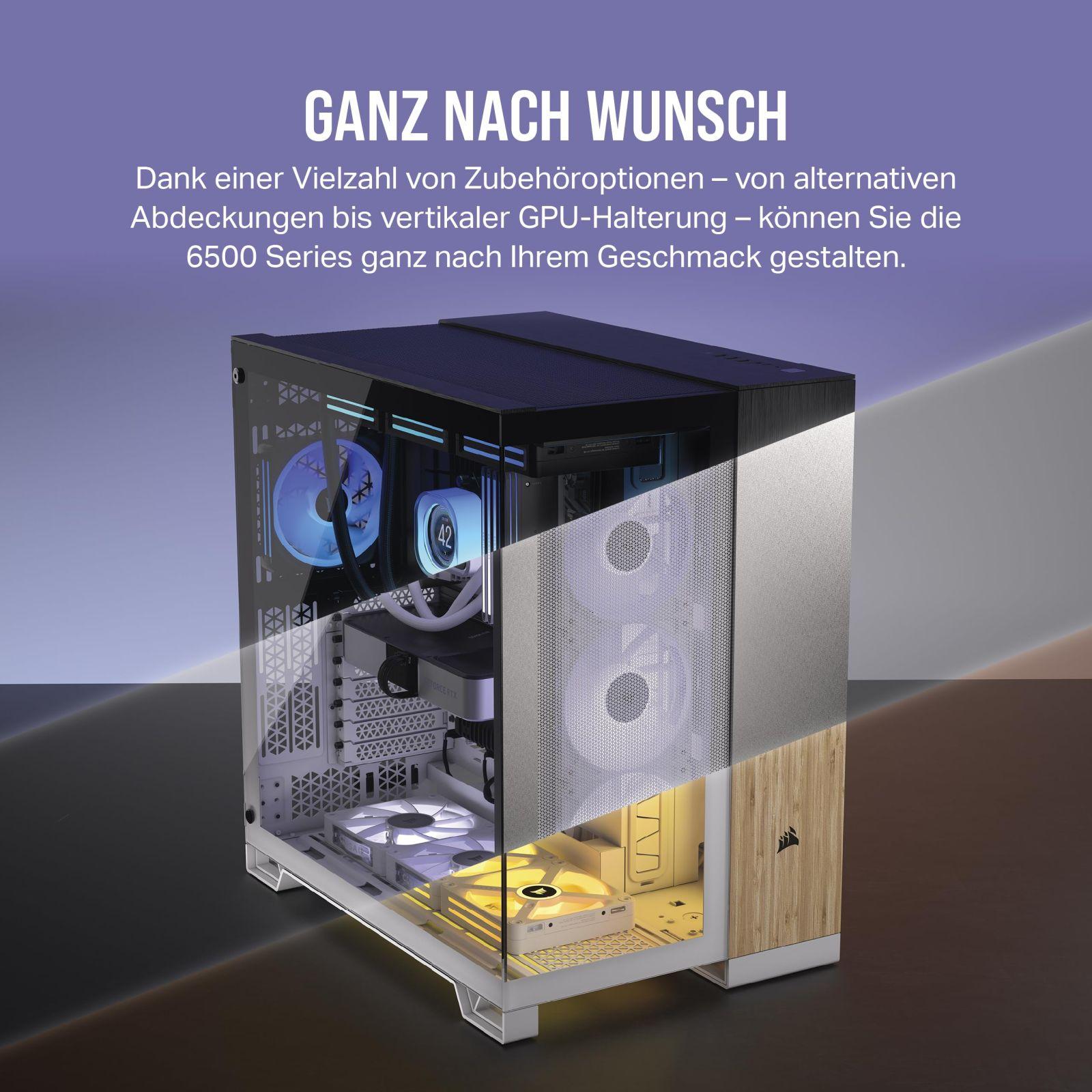 CORSAIR 6500D Airflow Mid-Tower ATX arvutikorpus – Ilma ventilaatorita – Kahekambriline disain – Suur jahutuspaindlikkus – Ühildub ümberpööratud ühendusega emaplaatidega – Must – pilt 7