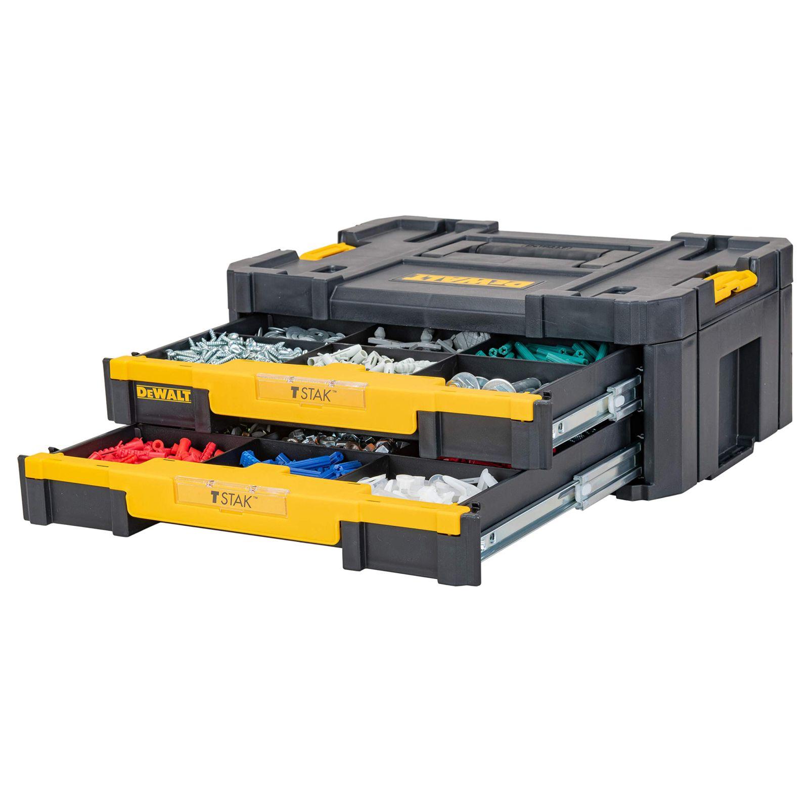 Dewalt T-STAK IV tööriistakast DWST1-70706 (2 sahtliga, eemaldatavad sisemised vaheseinad, sildihoidik, umbes 19 L maht, kandevõime umbes 30 kg, ühilduv T-STAK süsteemiga) – pilt 6
