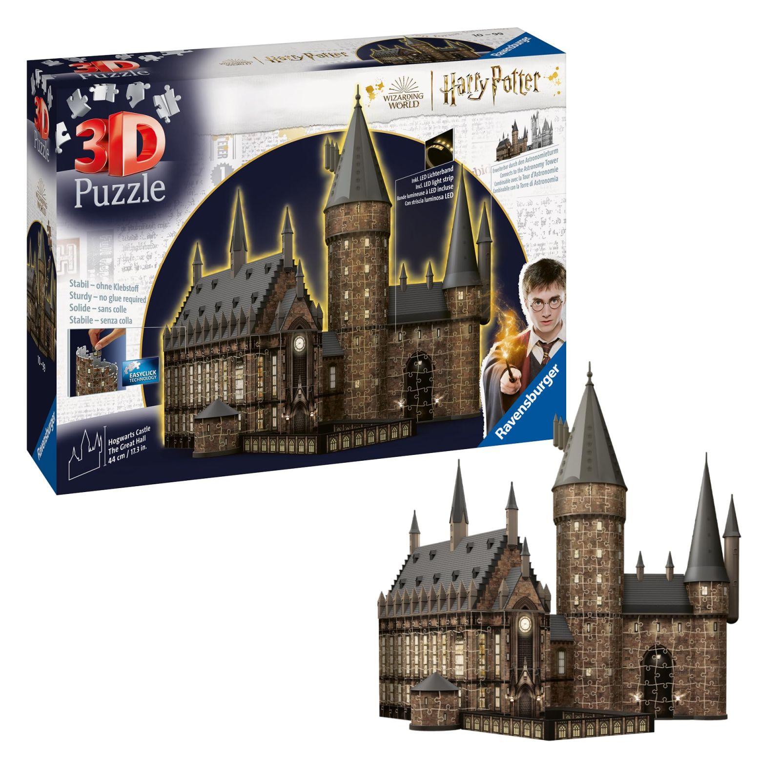 Ravensburger 3D Pusle 11550 - Harry Potteri Sigatüüka Loss - Suur Saal - Ööversioon - Valgustusega Suur Saal kõigile Harry Potteri fännidele alates 10. eluaastast