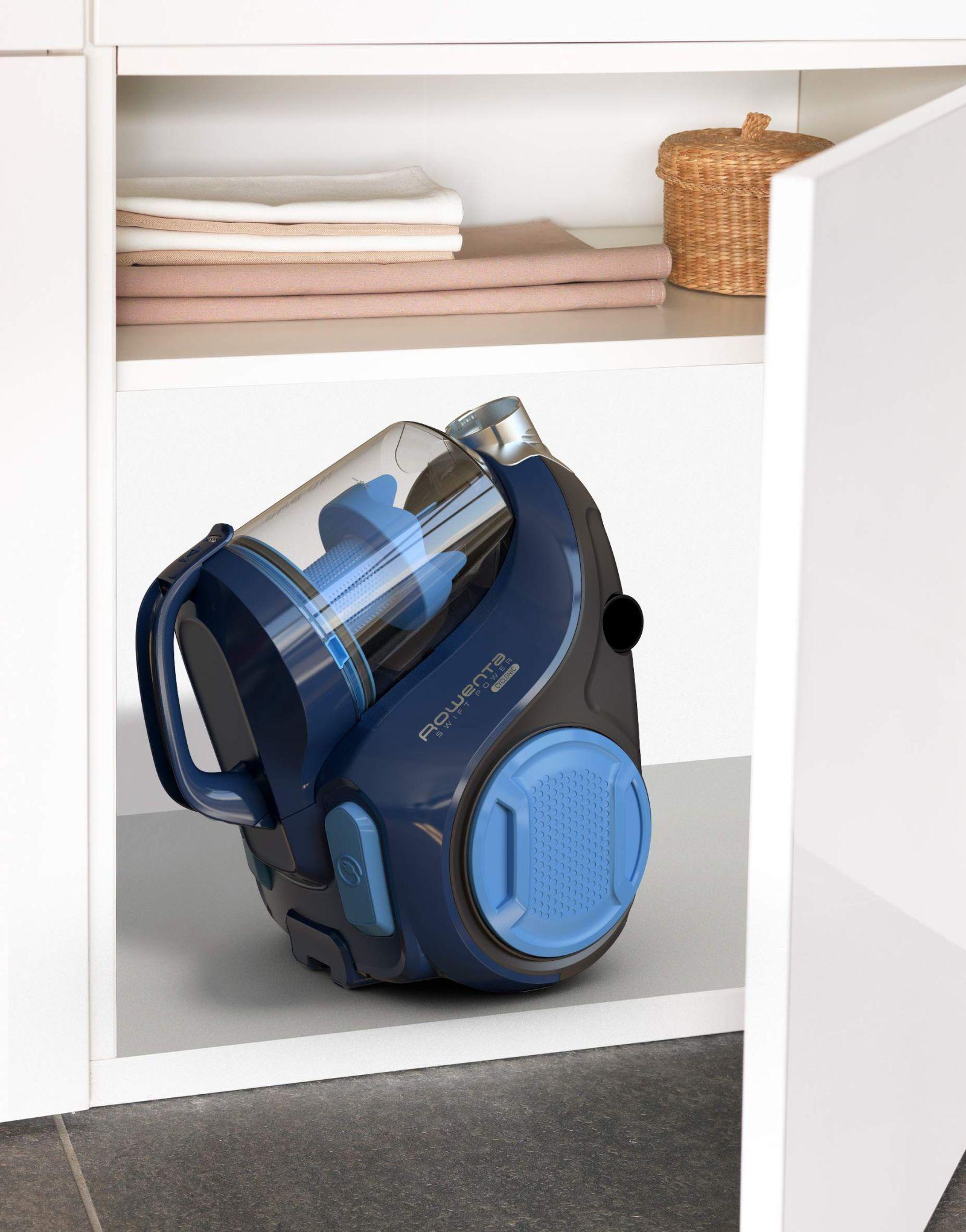 Rowenta Swift Power Cyclonic tolmuimeja ilma kotita, 900 W, võimas imemine, 1,2 L tolmuanum, kõrge filtreerimine, suur katvus, juhtmega kotivaba tolmuimeja, sinine, RO2981EA – pilt 7
