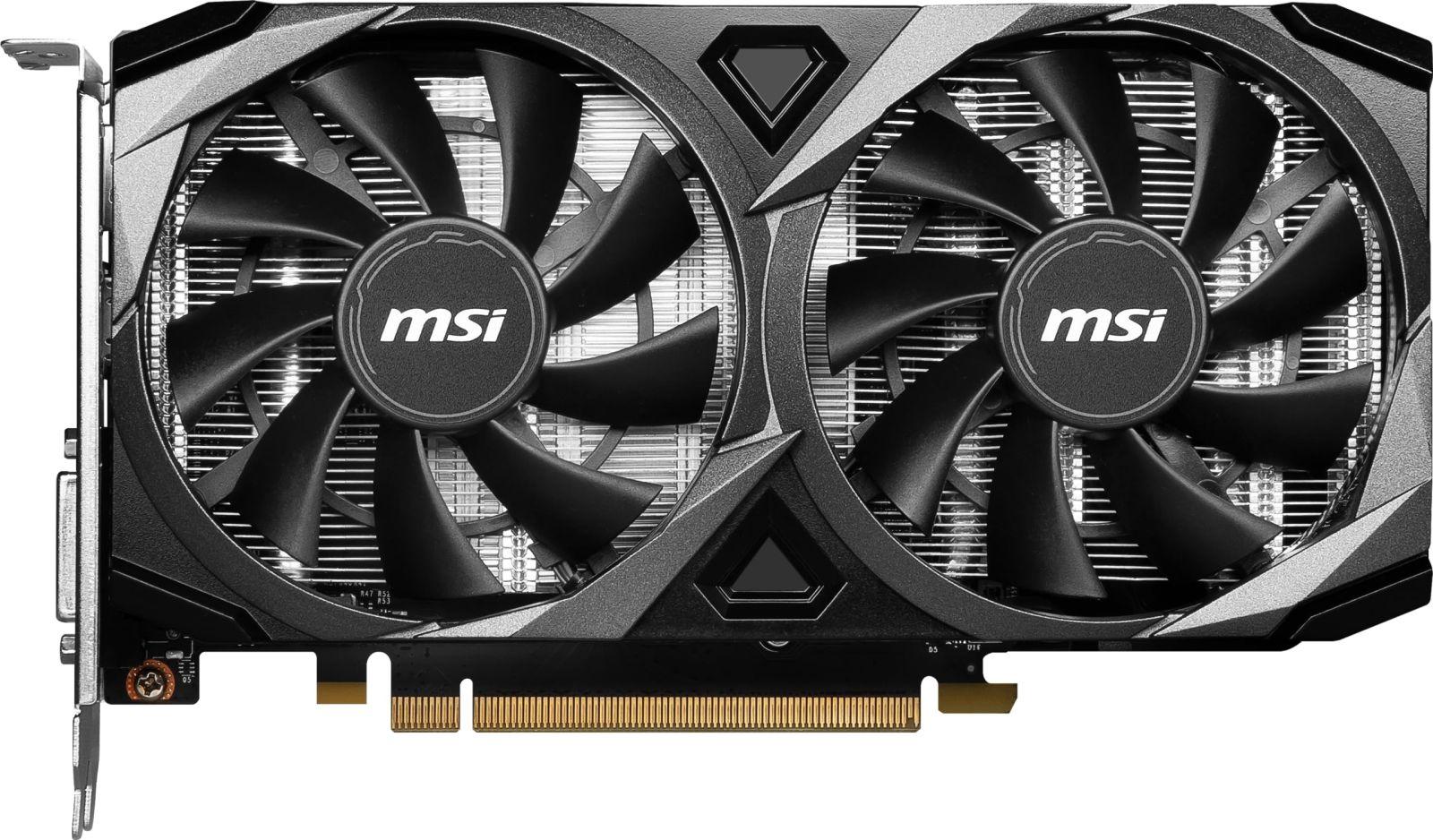 MSI GeForce RTX 3050 Ventus 2X XS 8G OC – 8GB GDDR6 mälu, 128-bit, 14 Gbps – detailne vaade