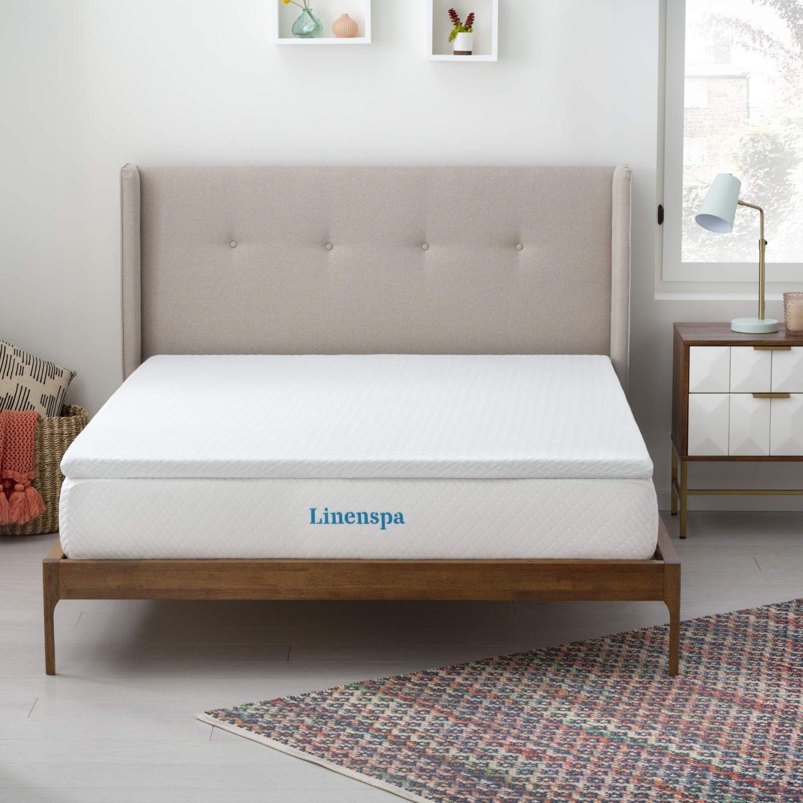 Linenspa madratsitopper 140 x 200 cm, 5 cm kõrge – geelmäluvahuga madratsikate ja pestava lukuga kattega – Öko-Tex – detailne vaade