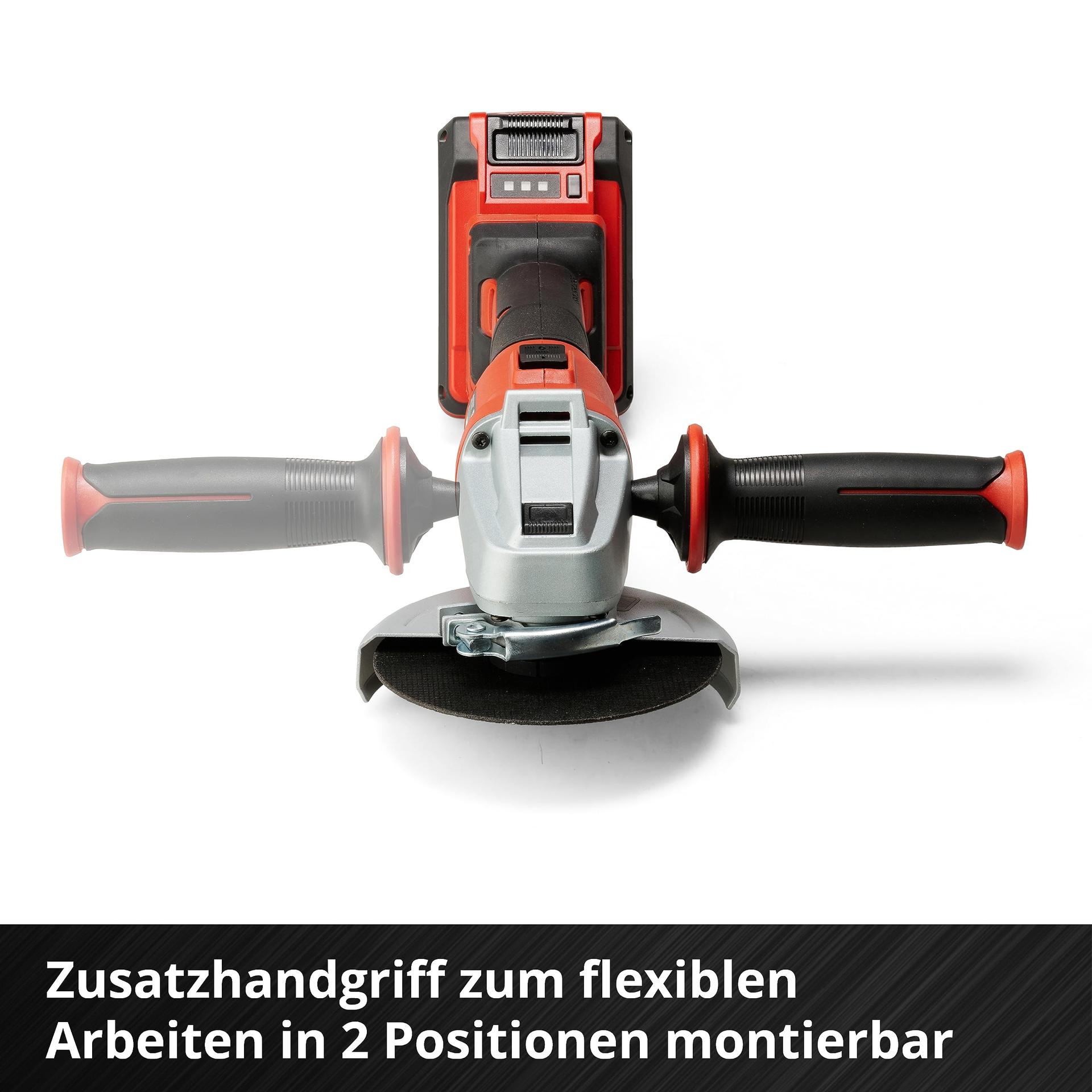 Einhell Professional akuga nurklihvija AXXIO 18/125 Q Li-Solo Power X-Change (18 V, 700 W, 125 mm ketta Ø, 33 mm lõikesügavus, harjavaba mootor, Quick-Fix mutter, ilma lõikeketata, ilma akuta) – pilt 9