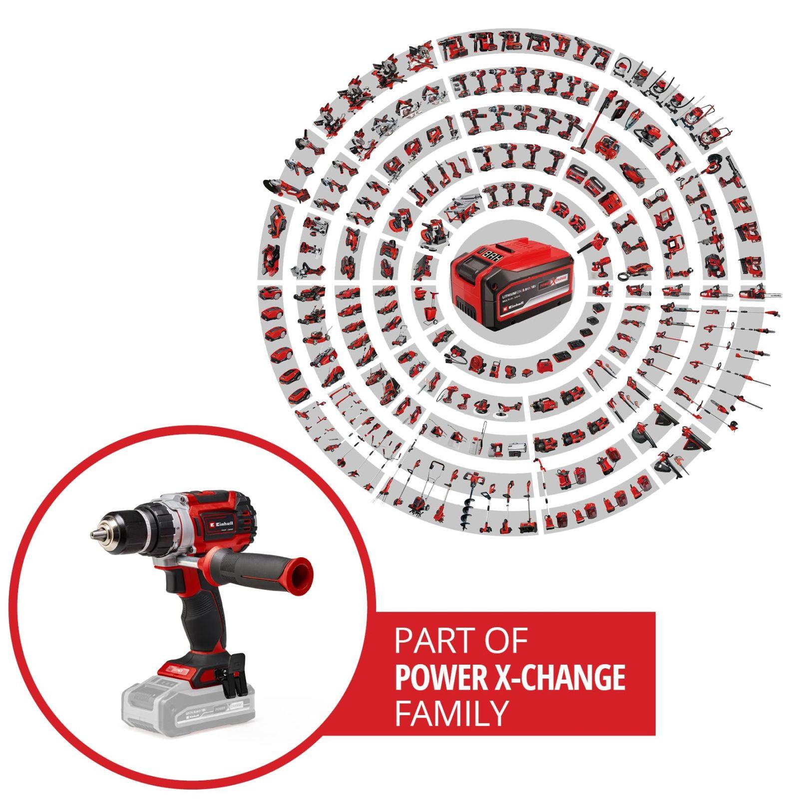 Einhell Professional akuga puurtrell TP-CD 18/60 Li BL – Solo Power X-Change (Li-Ion, 18 V, harjadeta mootor, 13 mm metallist kiirkinnitusega padrun, 2-käiguline käigukast, ilma aku ja laadijata) – detailne vaade
