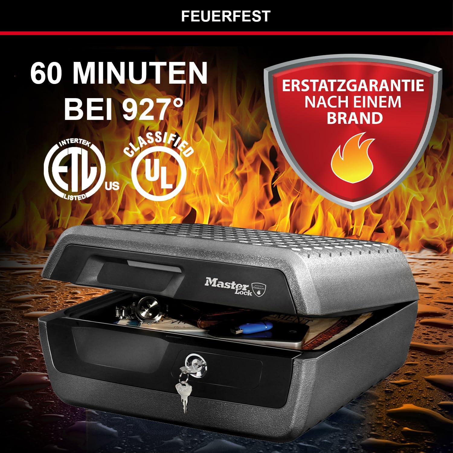 MASTER LOCK turvakassett [Tule- ja veekindel] [Suur] [Lukuga] LCFW30100 – ID-kaartide, A4-dokumentide, väikese elektroonika, ehete jms jaoks – pakend ja tarvikud