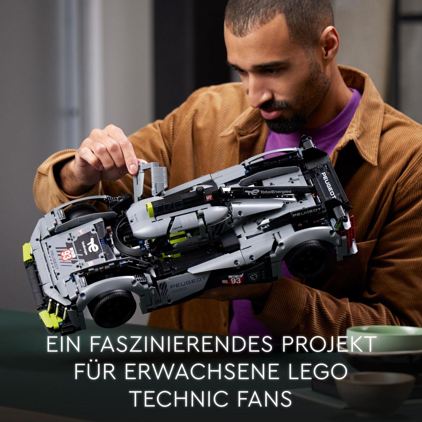 LEGO 42156 Technic Peugeot 9X8 24H Le Mans hübriid-hüperauto, legendaarne võidusõiduauto, mudelauto ehituskomplekt täiskasvanutele, mõõtkava 1:10, motospordi autokollektsioon kogenud ehitajatele – pilt 8