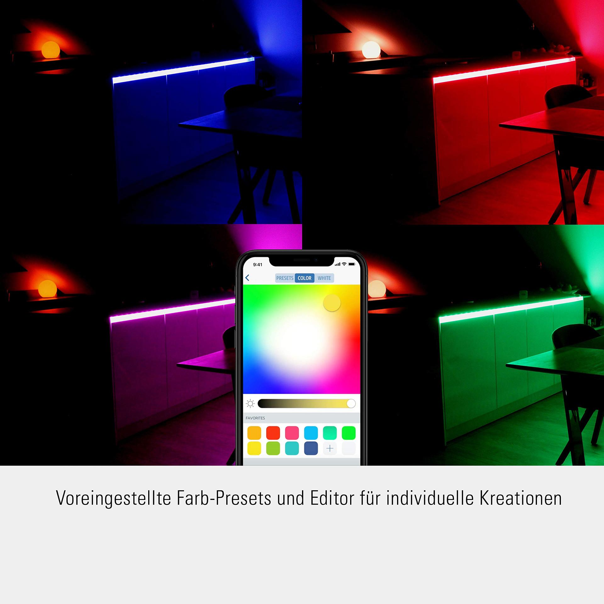 Eve Light Strip (Apple Home) – Nutikas LED-valgustusriba, 2 m, valge, RGB-värvid, 1800 lm, hämardatav, isekleepuv, ei vaja silda, WiFi, rakenduse juhtimine – lisavaade