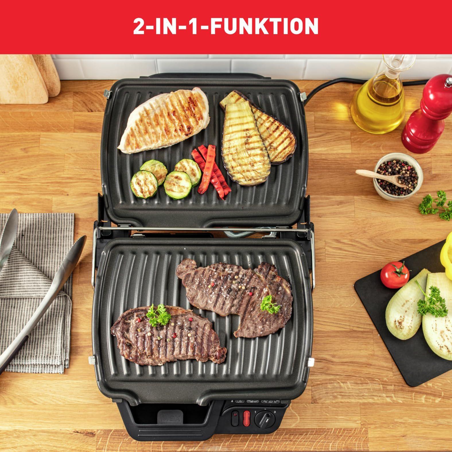 Tefal Kontaktgrill 2in1 GC3050 | Paninigrill | Avatav lauale BBQ grill | Reguleeritav termostaat | Kleepumiskindel kate | 2000W | 38,3x21x38,8cm – detailne vaade