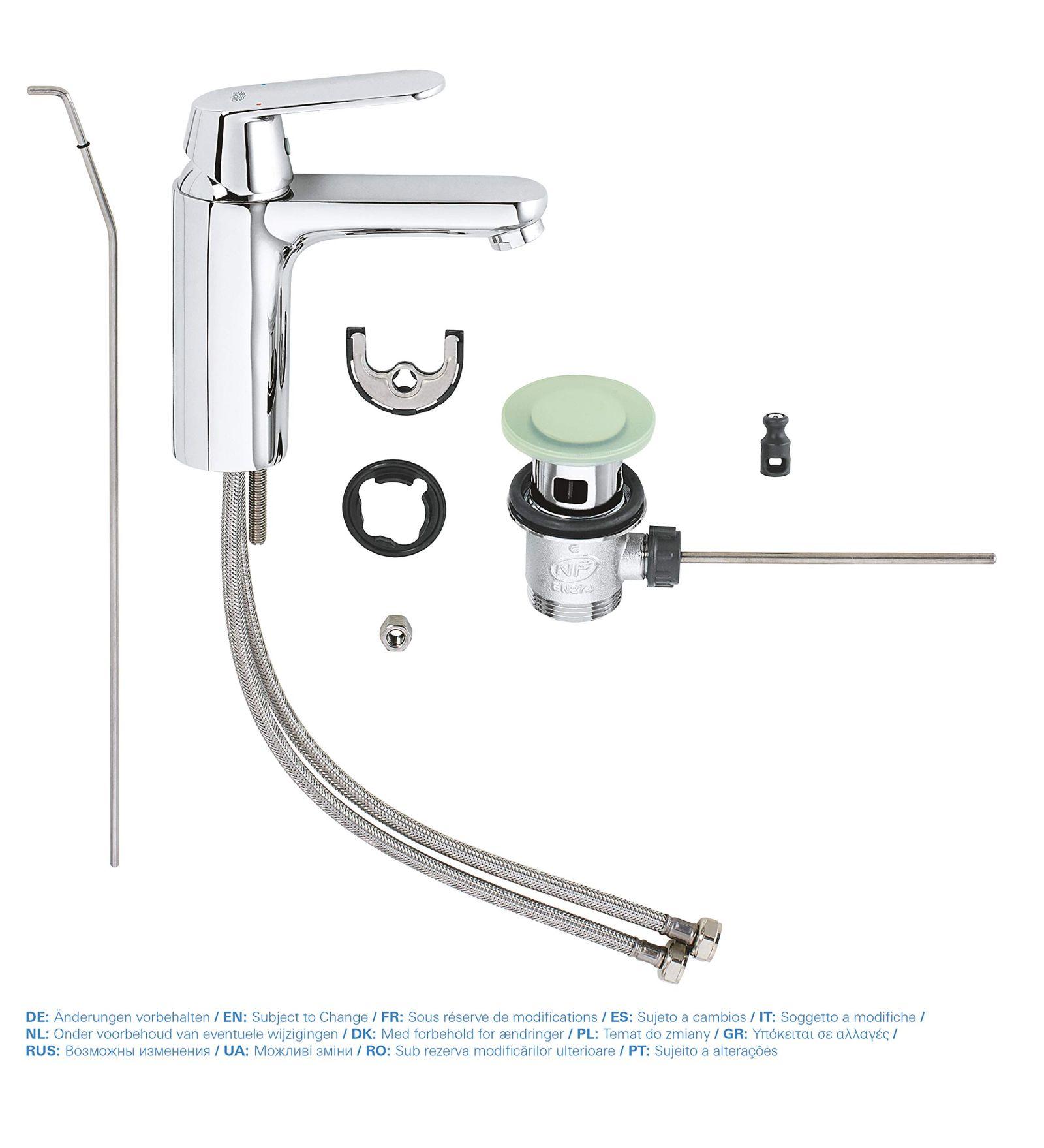 GROHE Eurosmart Cosmopolitan – Ühe käega valamu segisti (veesäästlik, M-suurus, kiire kinnitamine, paindlik ühendus), kroom, 23325000 – pilt 8