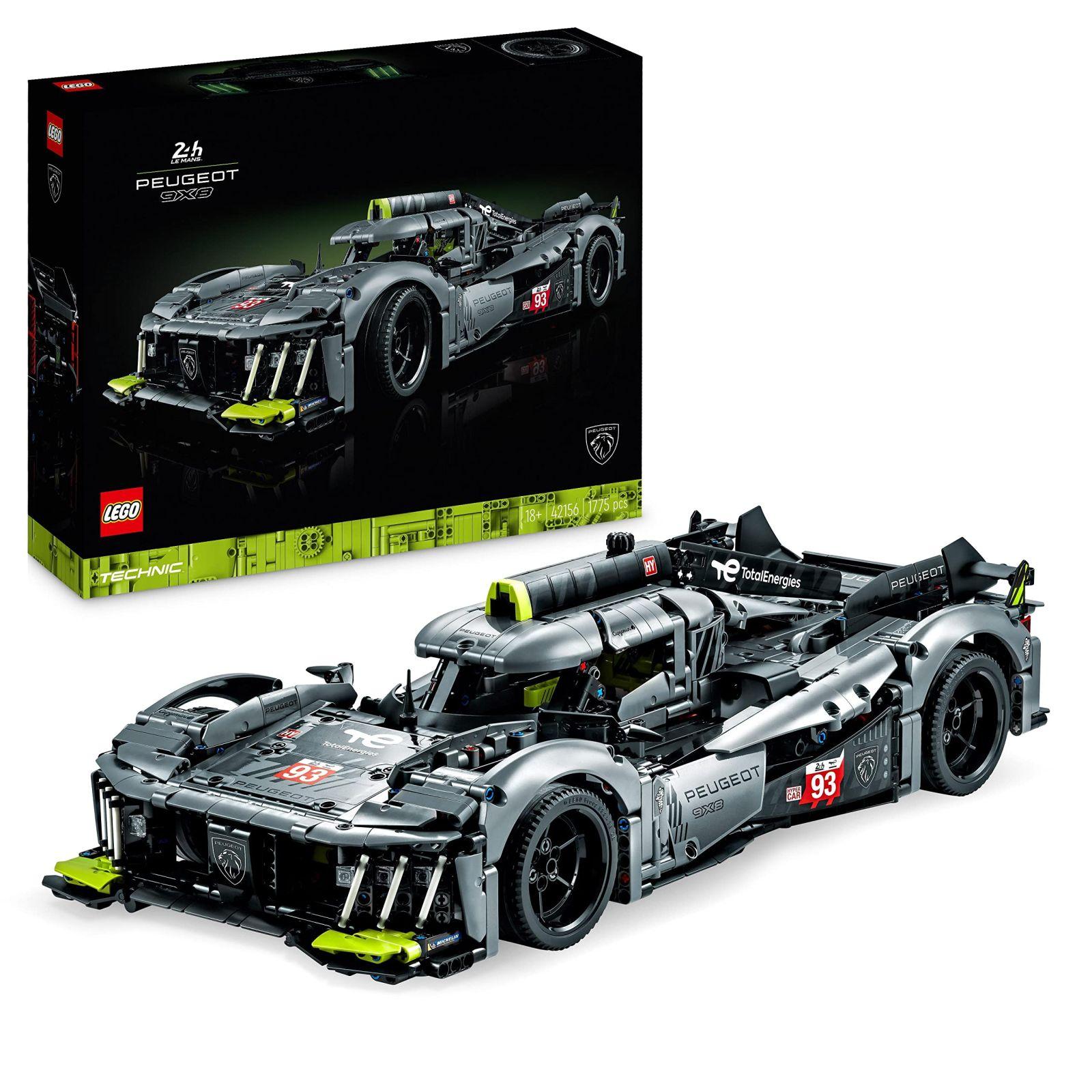 LEGO 42156 Technic Peugeot 9X8 24H Le Mans hübriid-hüperauto, legendaarne võidusõiduauto, mudelauto ehituskomplekt täiskasvanutele, mõõtkava 1:10, motospordi autokollektsioon kogenud ehitajatele