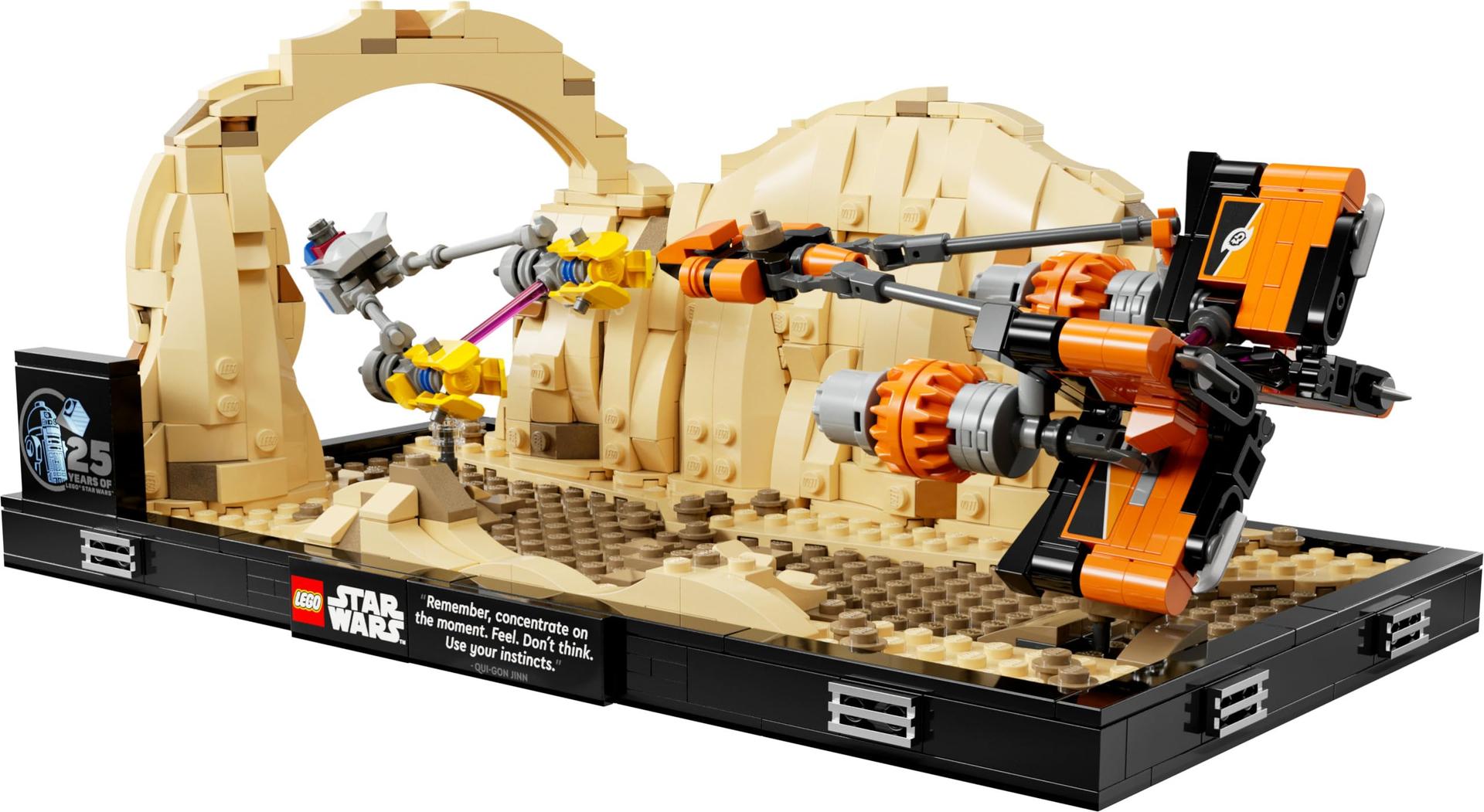 LEGO Star Wars Mos Espa Podralli – Dioraam, Komplekt Täiskasvanutele, Ohu Varju Mudel, Sisaldab Anakin Skywalkeri Podraceri, Kogumisobjekt, Kingitus Meestele ja Naistele 75380 – kasutusnäide