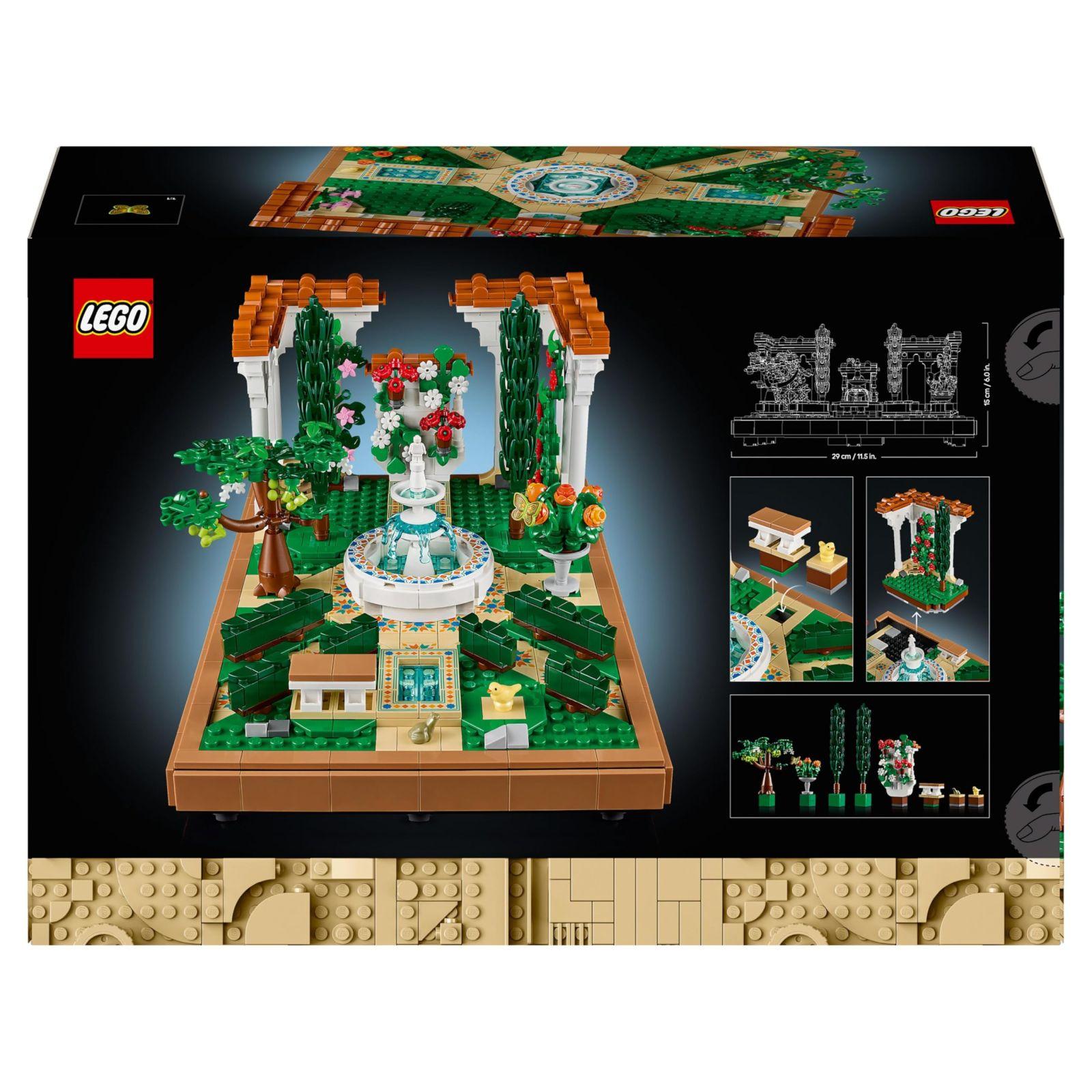 LEGO Icons Purskkaevuaed – Miniatuurne ehituskomplekt täiskasvanutele, lehtlate, küpresside, puude, viinapuude ja lilledega – Loominguline kingiidee sünnipäevaks, soolaleivaks naistele ja meestele – 10359 – pilt 9