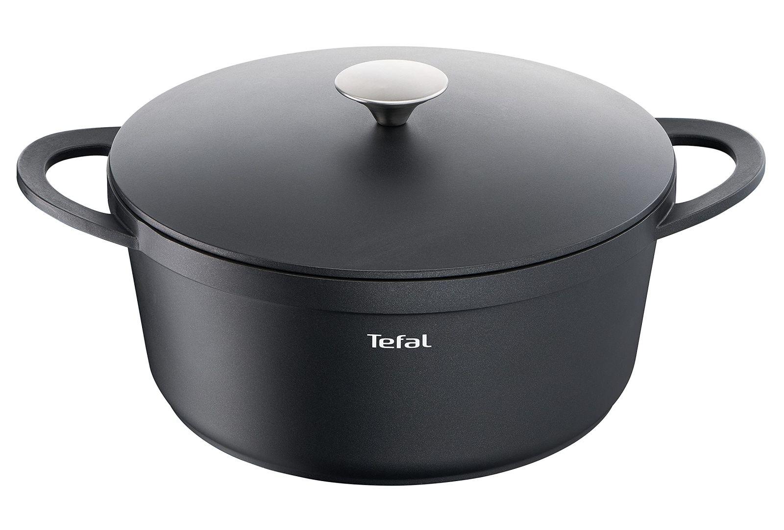 Tefal TRATTORIA E21853 hautamispott | Alumiiniumvalu | Valualumiiniumist kaas | Mittekleepuv kate | Suurepärane soojapidavus | Hautamisroogade jaoks | Silikoonist käepideme kaitsega | Praepott | Induktsioonisobiv | Must, 28 cm