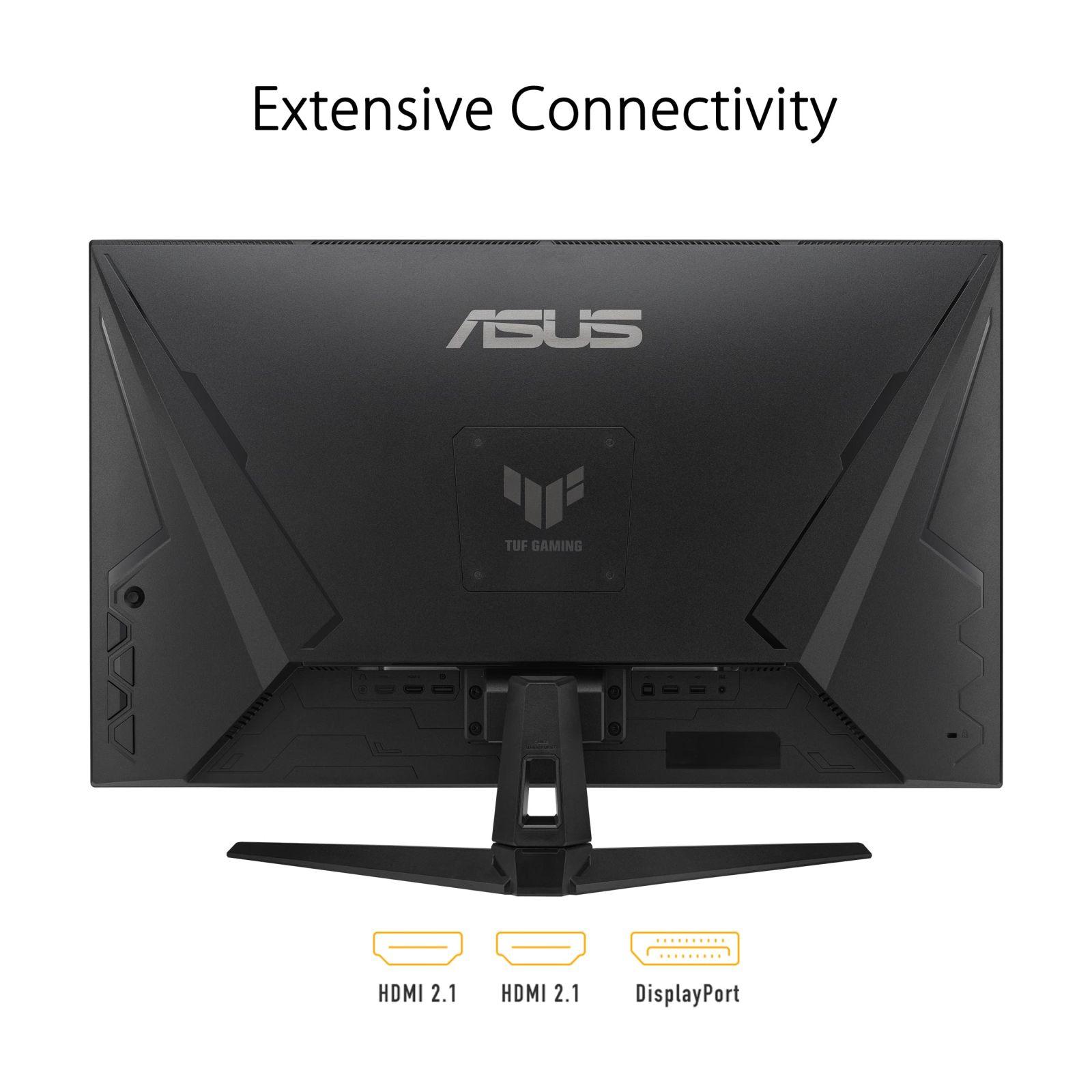 ASUS TUF Gaming VG32UQA1A – 31,5-tolline 4K UHD monitor – 160 Hz, 1 ms MPRT, FreeSync Premium, GameFast Input, DisplayHDR 400 – VA-paneel, 16:9, 3840×2160, DP 1.4 DSC, HDMI 2.1, USB, ergonoomiline, kõlarid – lisavaade