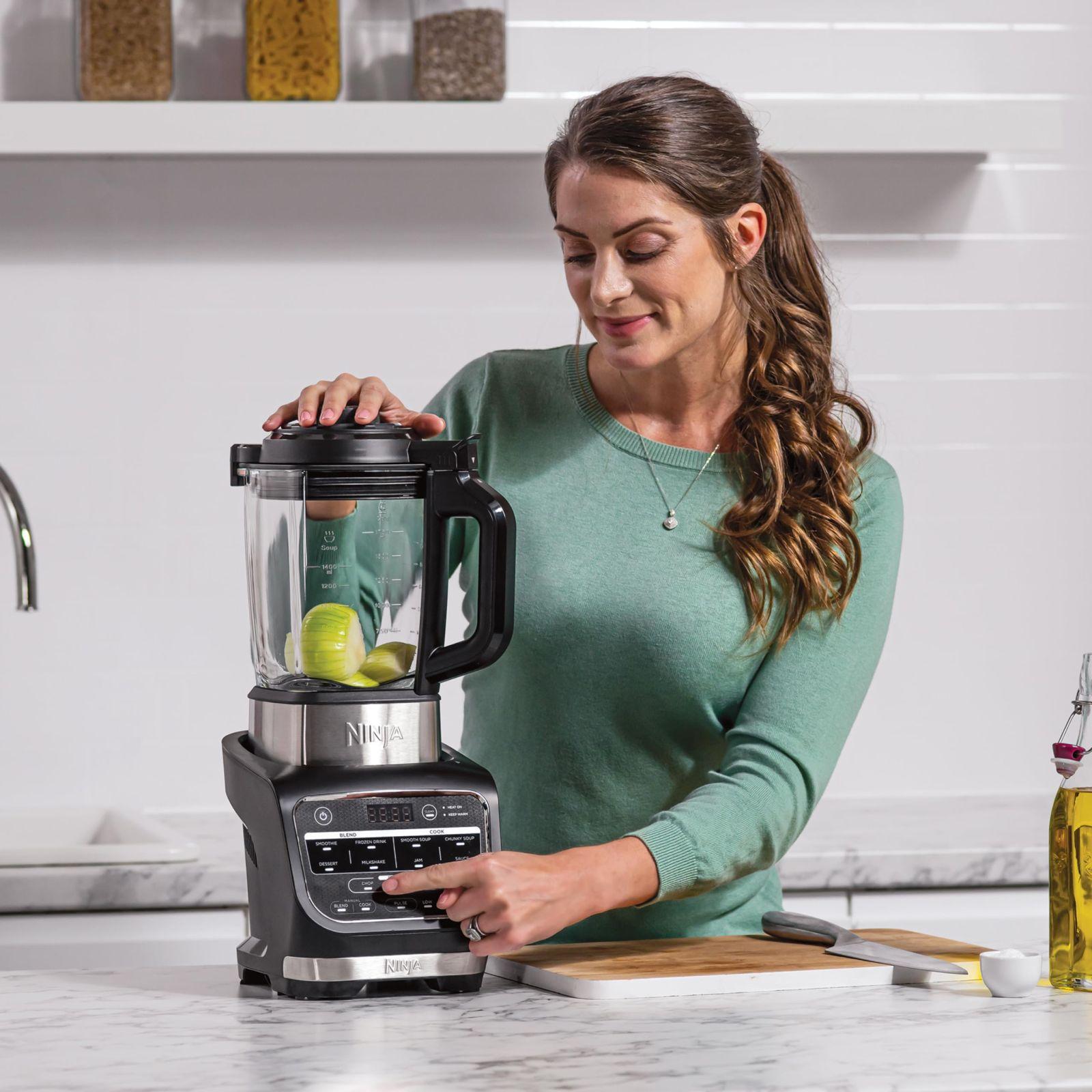 Ninja Foodi Mikser & Supivalmistaja, 10 Auto-iQ programmi, 1,7L klaaskann, kuumade ja külmade jookide blender, sisseehitatud küttekeha, tampija, puhastusprogramm & hari, 1000W, Must HB150EU – pilt 8
