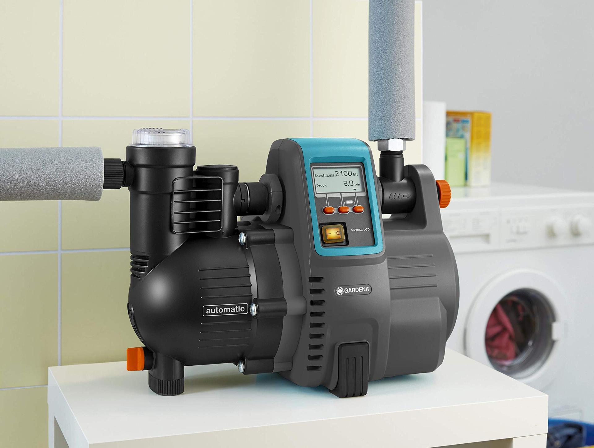 Gardena Comfort koduveepump 5000/5E LCD: veepump LC-ekraaniga, energiasäästlik, vooluhulk 5000 l/h, 1300W mootor termokaitselülitiga, kuivalt töötamise kaitse (1759-20) – pilt 8