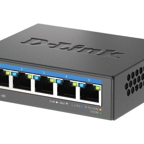 D-Link DMS-105 5-pordiline Multi-Gigabit haldamata lauaarvuti switch (5x 2