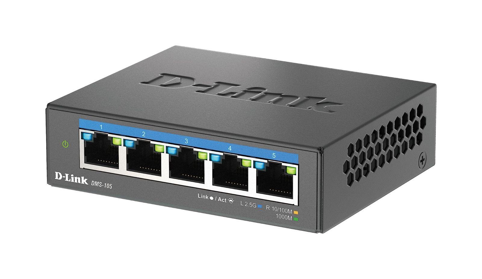 D-Link DMS-105 5-pordiline Multi-Gigabit haldamata lauaarvuti switch (5x 2