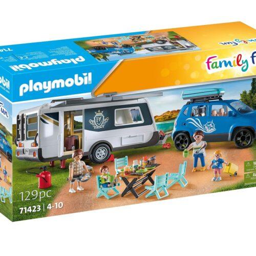 PLAYMOBIL Family Fun 71423 Haagissuvila ja Auto – mitmekülgne telkimislõbu looduses
