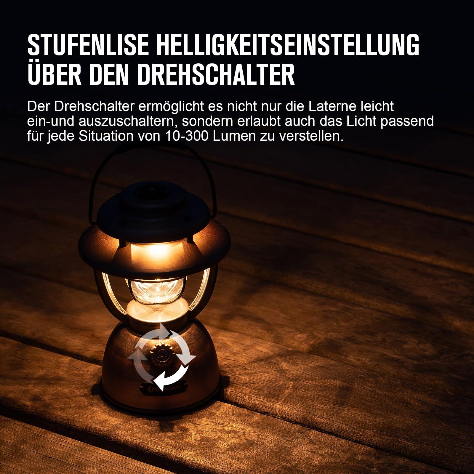 OLIGHT Olantern Classic 2 Pro LED laetav retrostiilis matkalatern 300 LM, sujuvalt hämardatav, akupangaga, sobib telkimiseks, aeda, elektrikatkestuste jaoks, halloween’i kaunistuseks, matkamiseks – detailne vaade