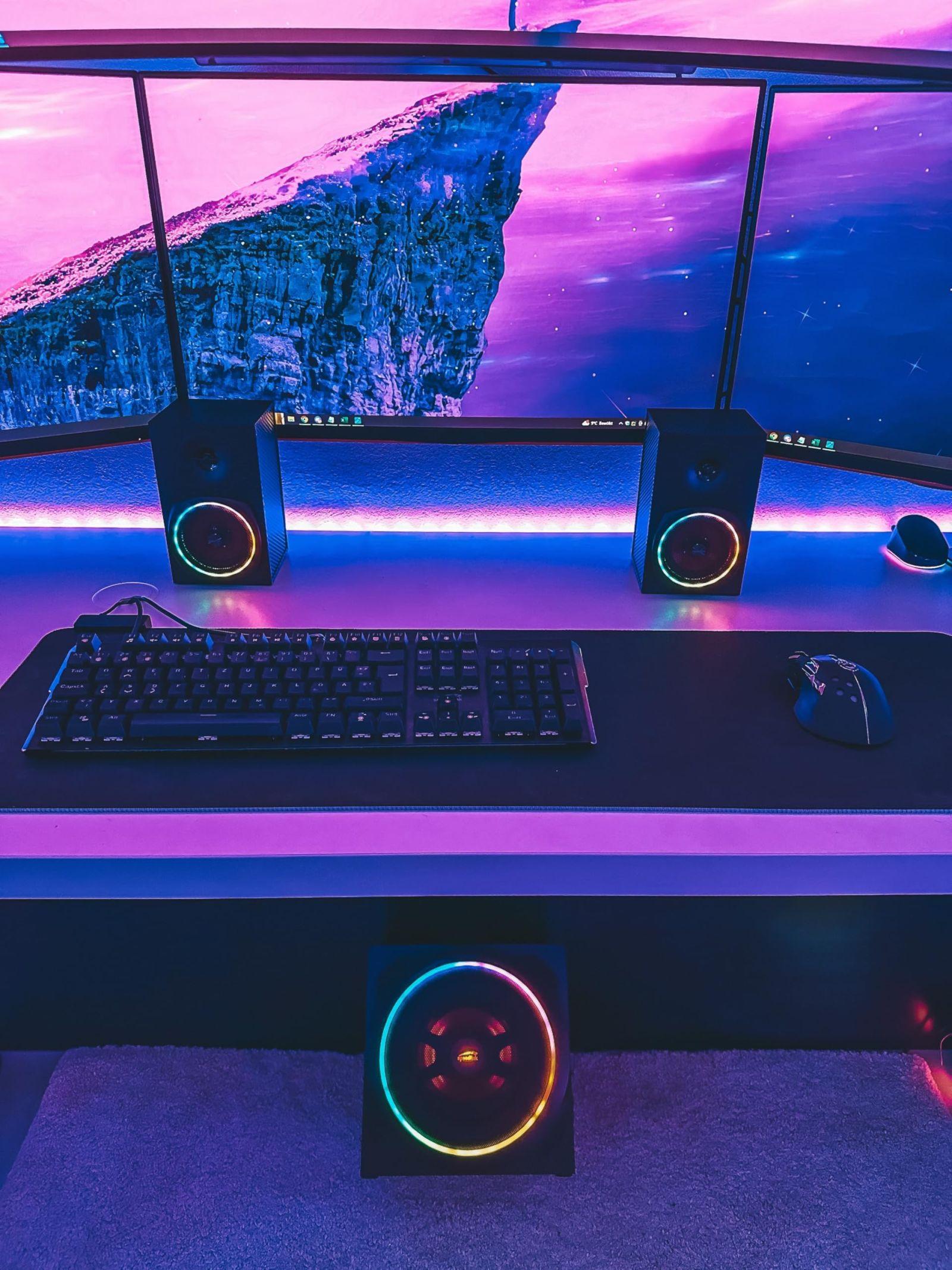 Speedlink GRAVITY CARBON RGB 2.1 helisüsteem Bluetoothiga – puidust subwoofer, 120 W, 3,5 mm AUX, laualt juhitav, must – pilt 7