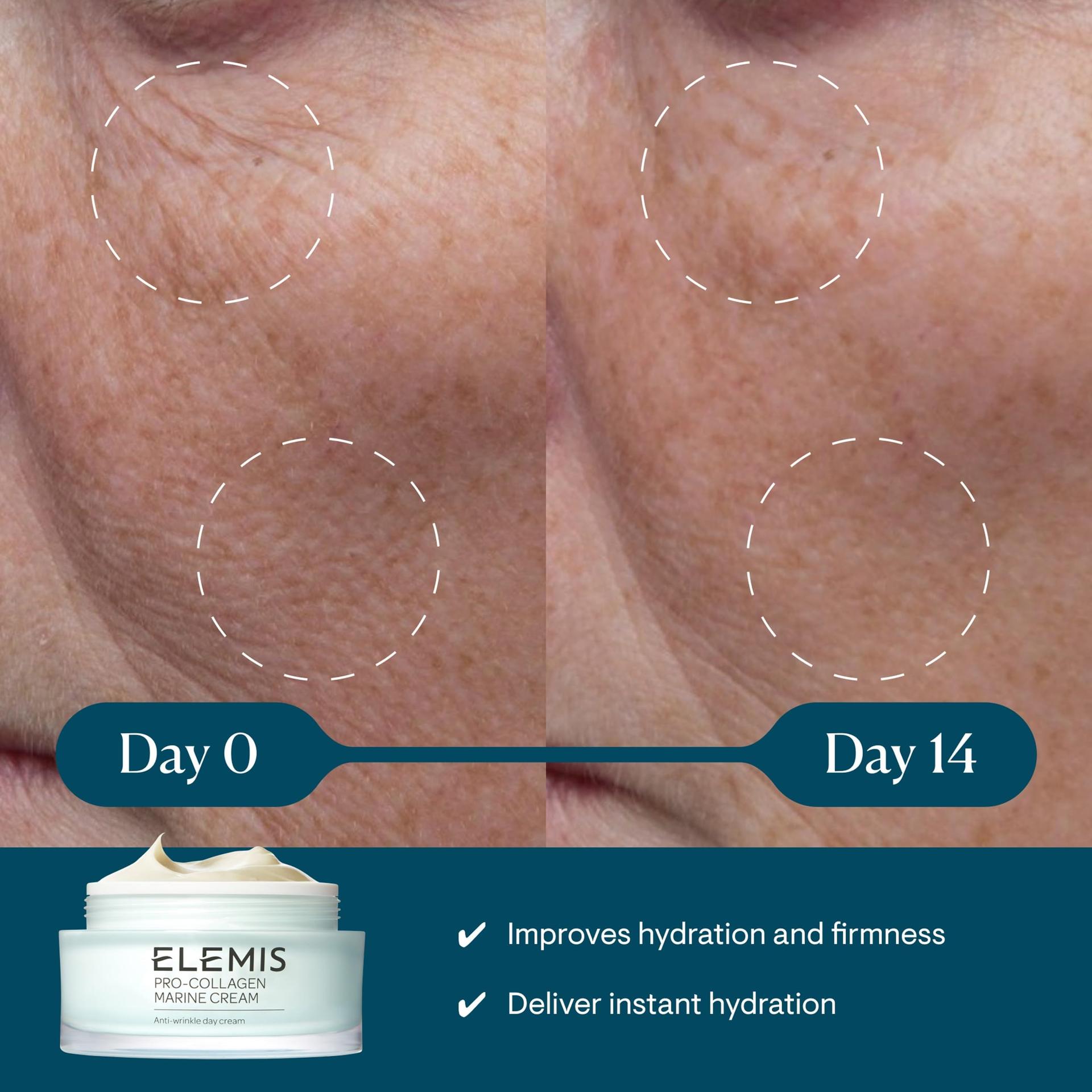 Elemis Pro-Collagen Marine Kreem, Anti-Kortsude Igapäevane Näoniisutaja, Niisutav Ultra-Kerge Geel-Kreem, Siledaks, Säravaks ja Nooruslikuks Nahaks, Sobib Kõigile Nahatüüpidele, 100 ml – detailne vaade