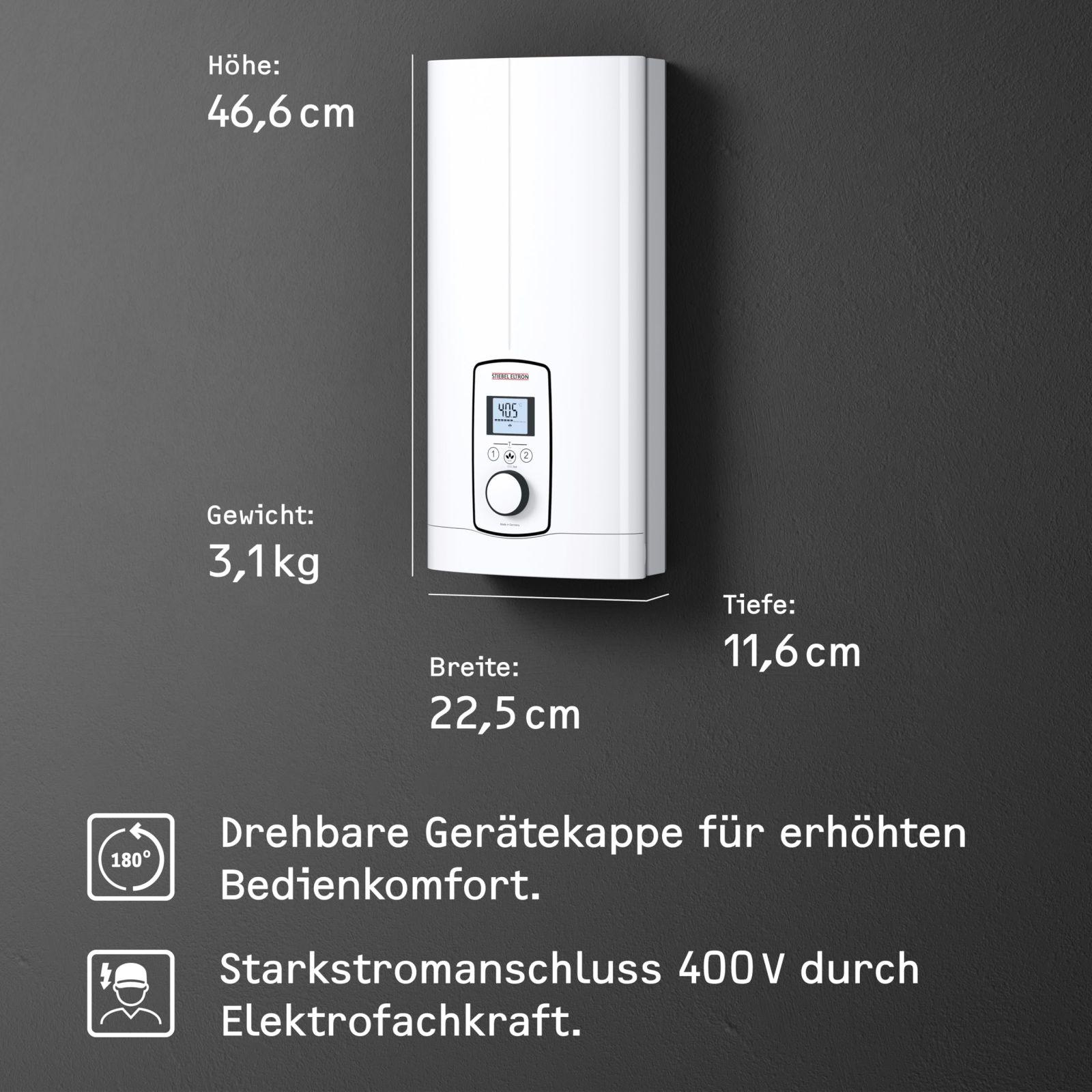STIEBEL ELTRON Elektrooniline Kiirboiler DEL 18/21/24 Plus, täpne soovitud temperatuur, LCD-ekraan, ECO-režiim, 236739 – lisavaade