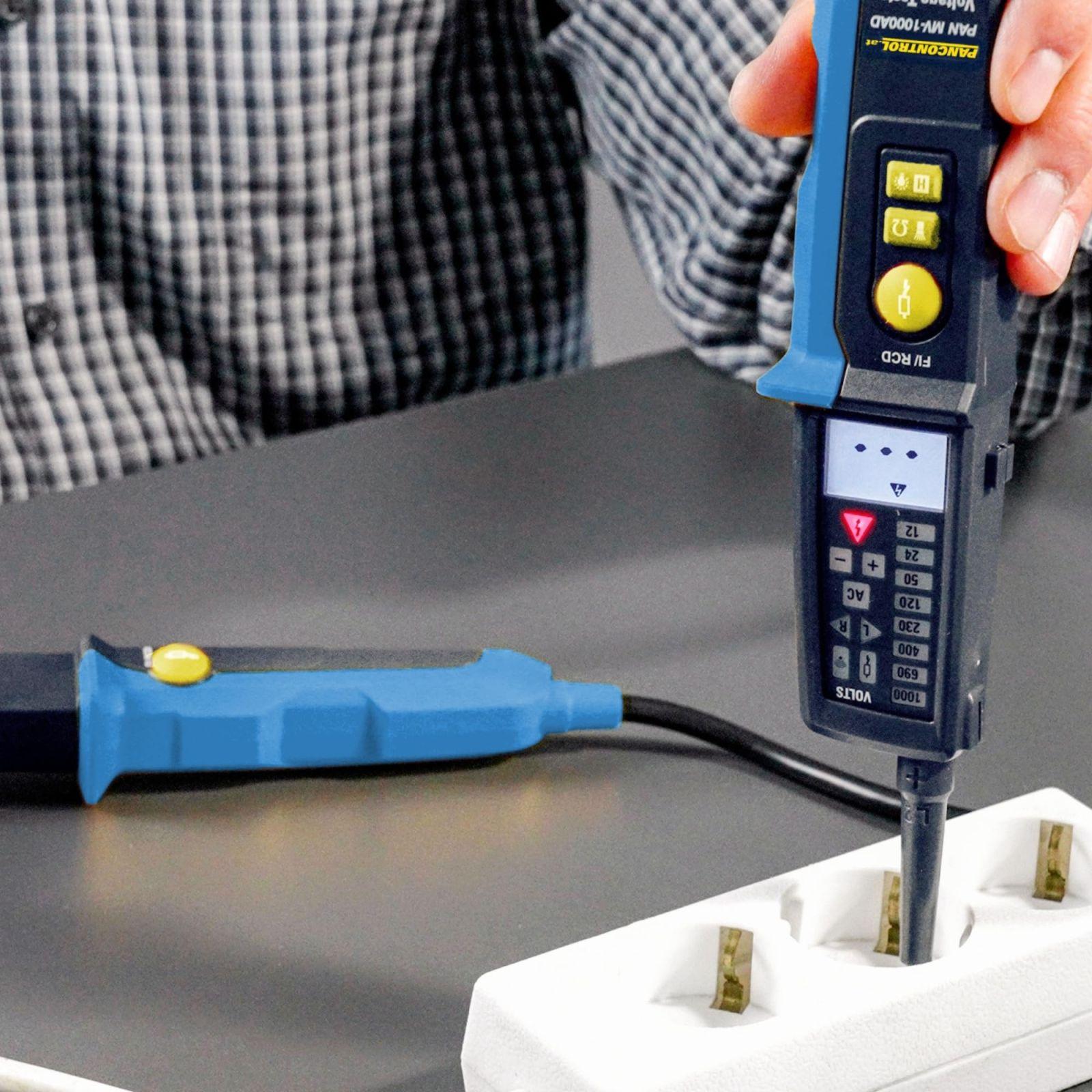 Pancontrol PAN MV-1000AD pingetester ja juhtivuse tester 12-1000V, LED & LCD ekraan, CAT III 1000V / CAT IV 600V – kasutusnäide