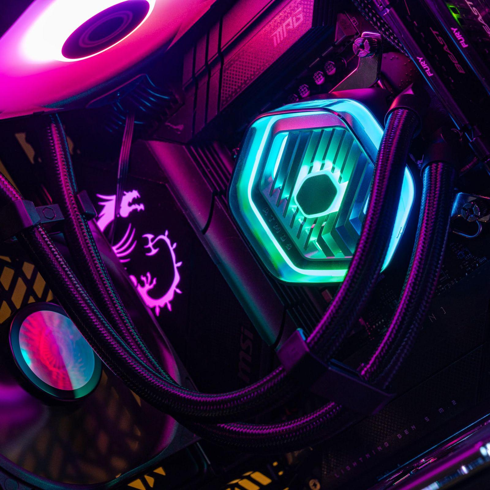 Cooler Master MasterLiquid Atmos 240 Must AIO CPU-veejahutus – Kahekambriline pump, eellaaditud SickleFlow 120 Edge ventilaatorid, adresseeritav Gen 2 RGB, LGA1700 & AM5 – Must – pilt 8