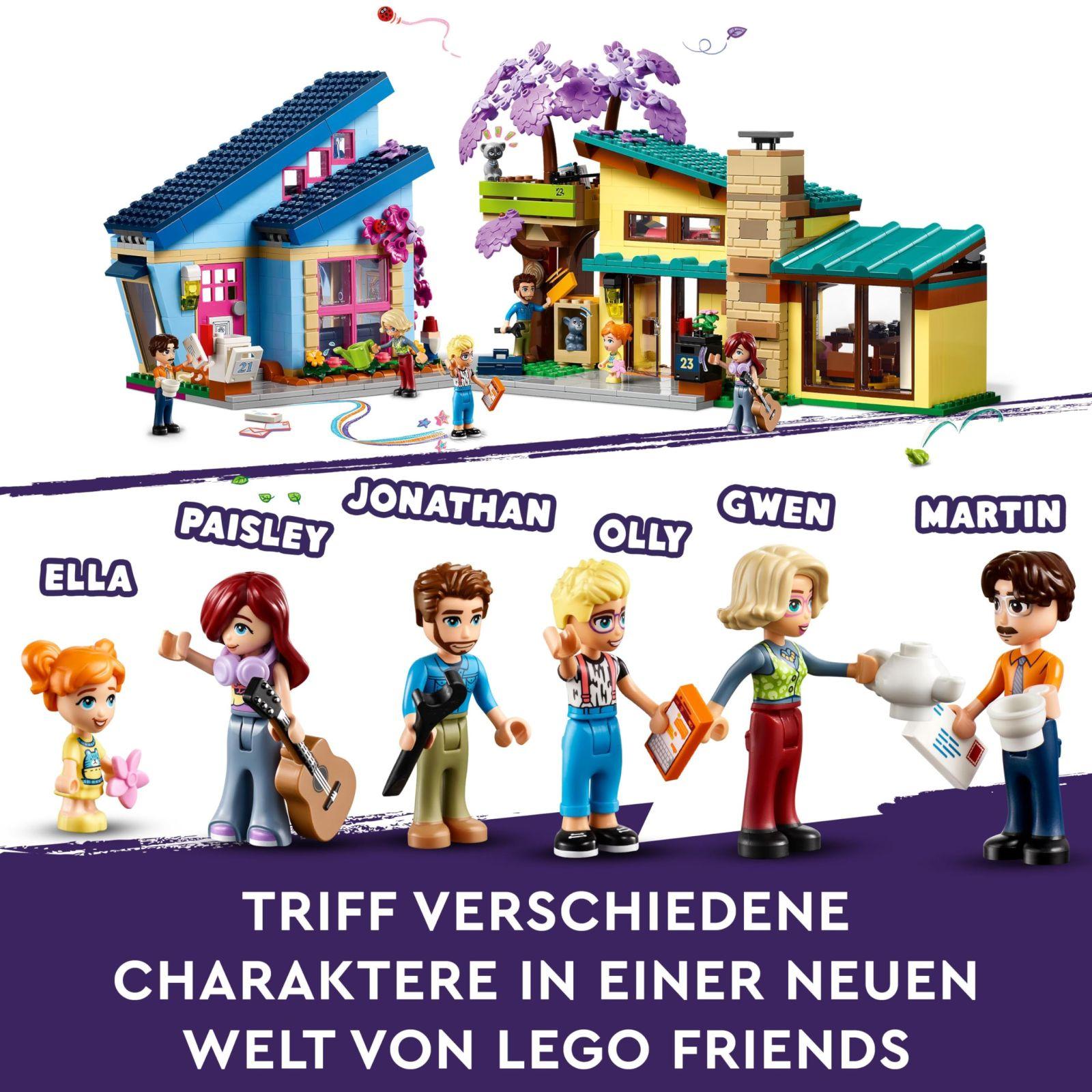 LEGO Friends Olly ja Paisley Pere Maja – Nukumaja koos figuuride ja tarvikutega, kahekorruseline mängumaja ja puumaja, loominguline kink lastele alates 7. eluaastast (42620) – lisavaade