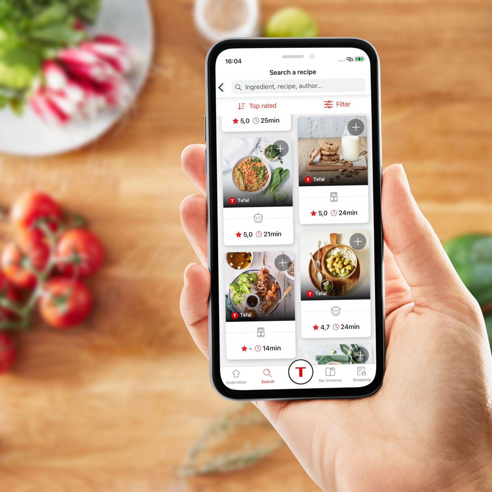 Tefal Easy Fry Mega kuumaõhufritüür, 7,5 liitrit, kuni 8 inimesele, 99% vähem rasva, 8 automaatset küpsetusprogrammi, digitaalne ekraan, nõudepesumasinas pestav, must, EY8558E0 – pilt 9