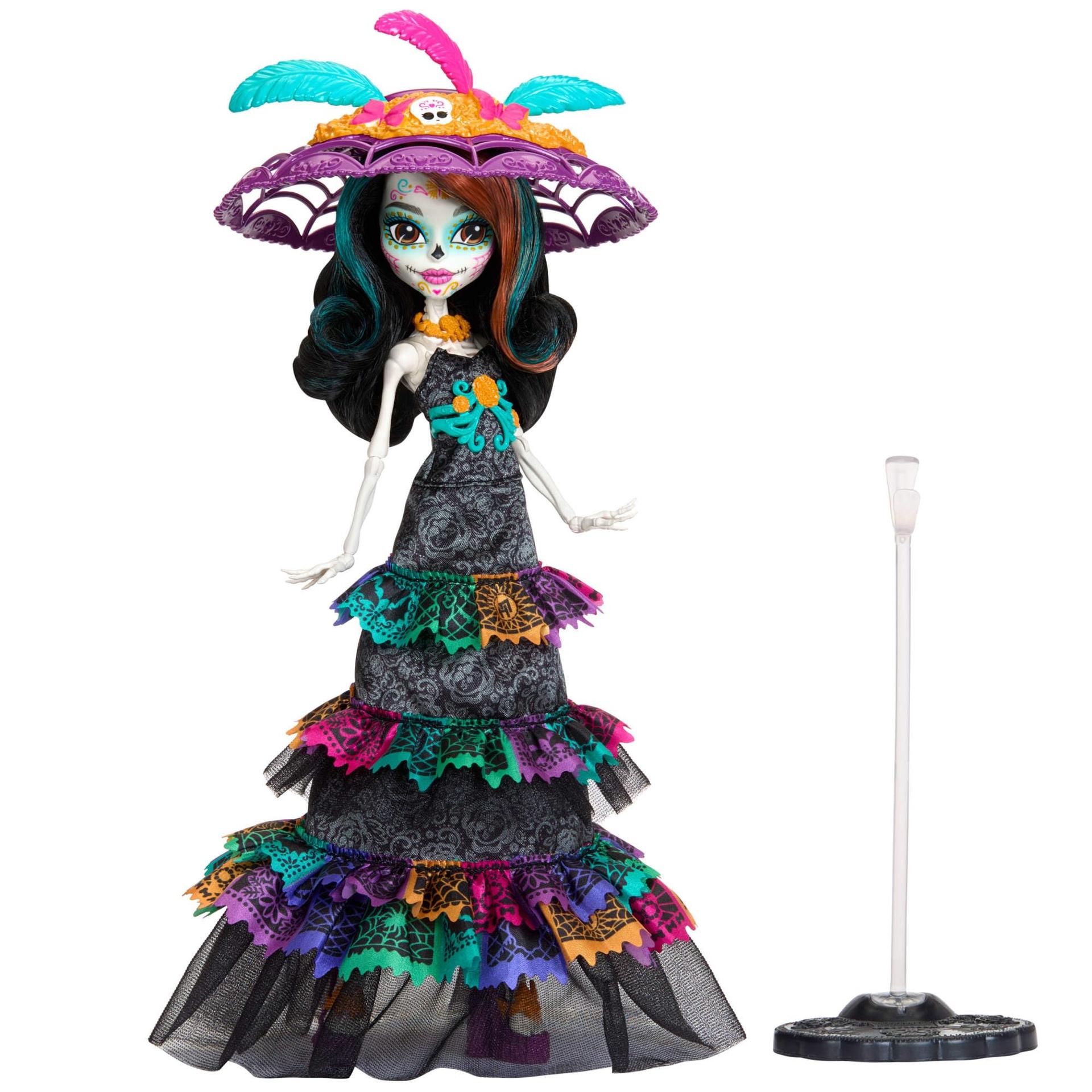 Monster High Nukk, Skelita Calaveras Día de Muertos 2024 Howliday, kollektsioneeritav La Catrina kaabuga nukk – pilt 6