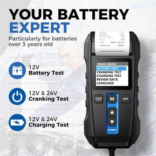 Autobatteriide tester 12V 24V TOPDON BT300P
