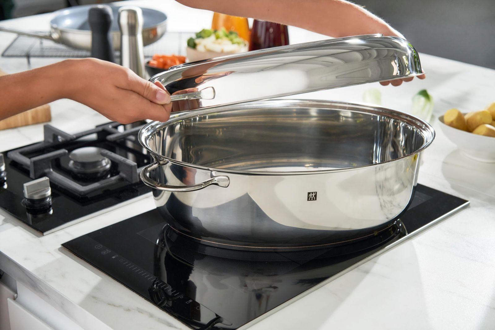 ZWILLING Plus ahjuvorm kaanega, induktsioonisobiv, roostevaba teras, 8,5 liitrit, hõbedane, 38 cm – lisavaade