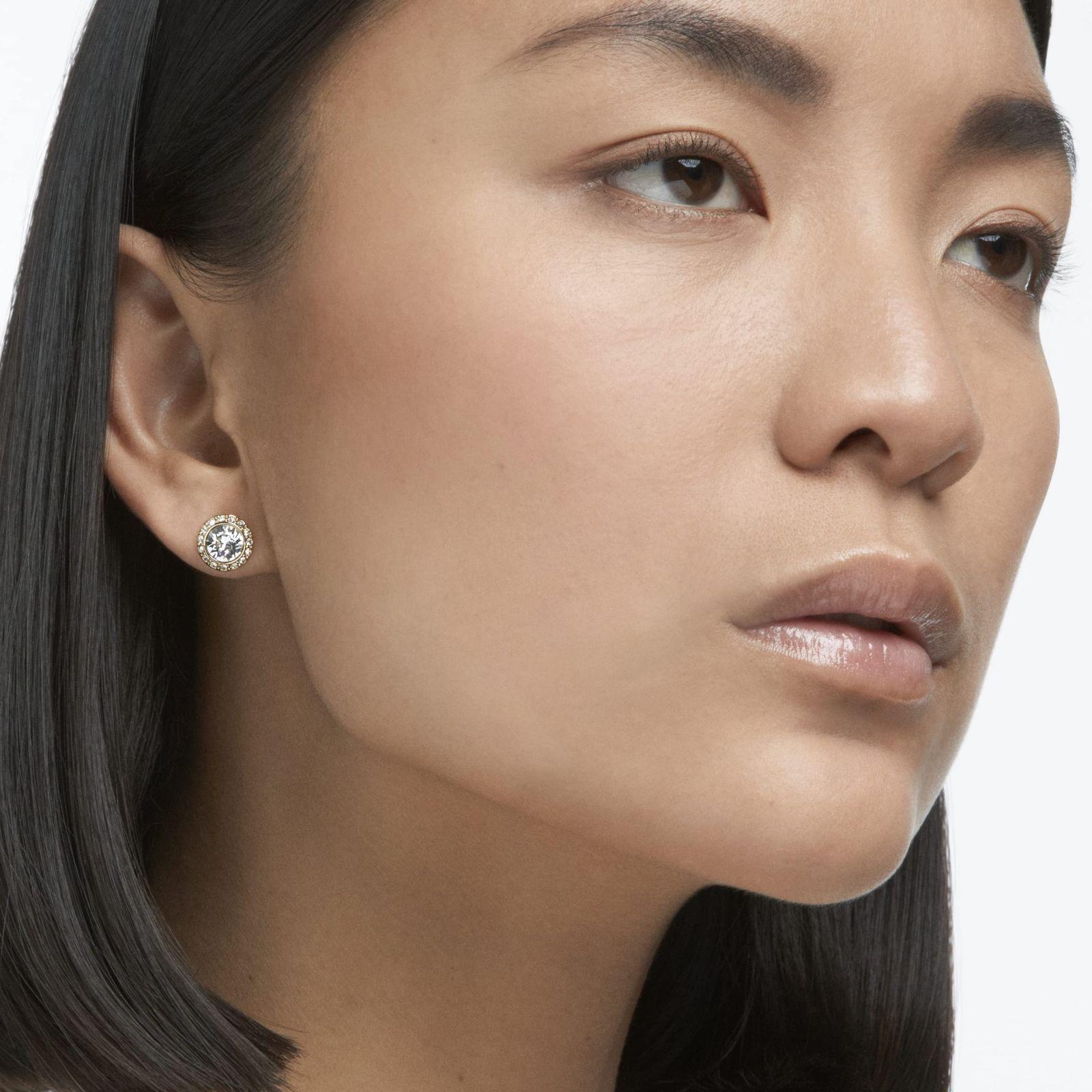 Swarovski Angelic kõrvarõngad, ümmargused, valged, kuldviimistlusega – detailne vaade