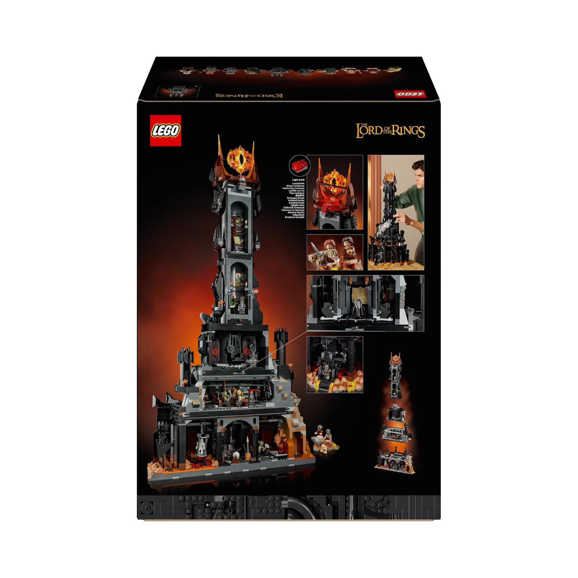 LEGO Icons Sõrmuste Isand: Barad-dûr – Komplekt täiskasvanutele minifiguuridega Sauron, Gothmog, Ork, Frodo, Sam ja Gollum – Filmi meenutus ja fännide kogumisobjekt 10333 – pilt 7