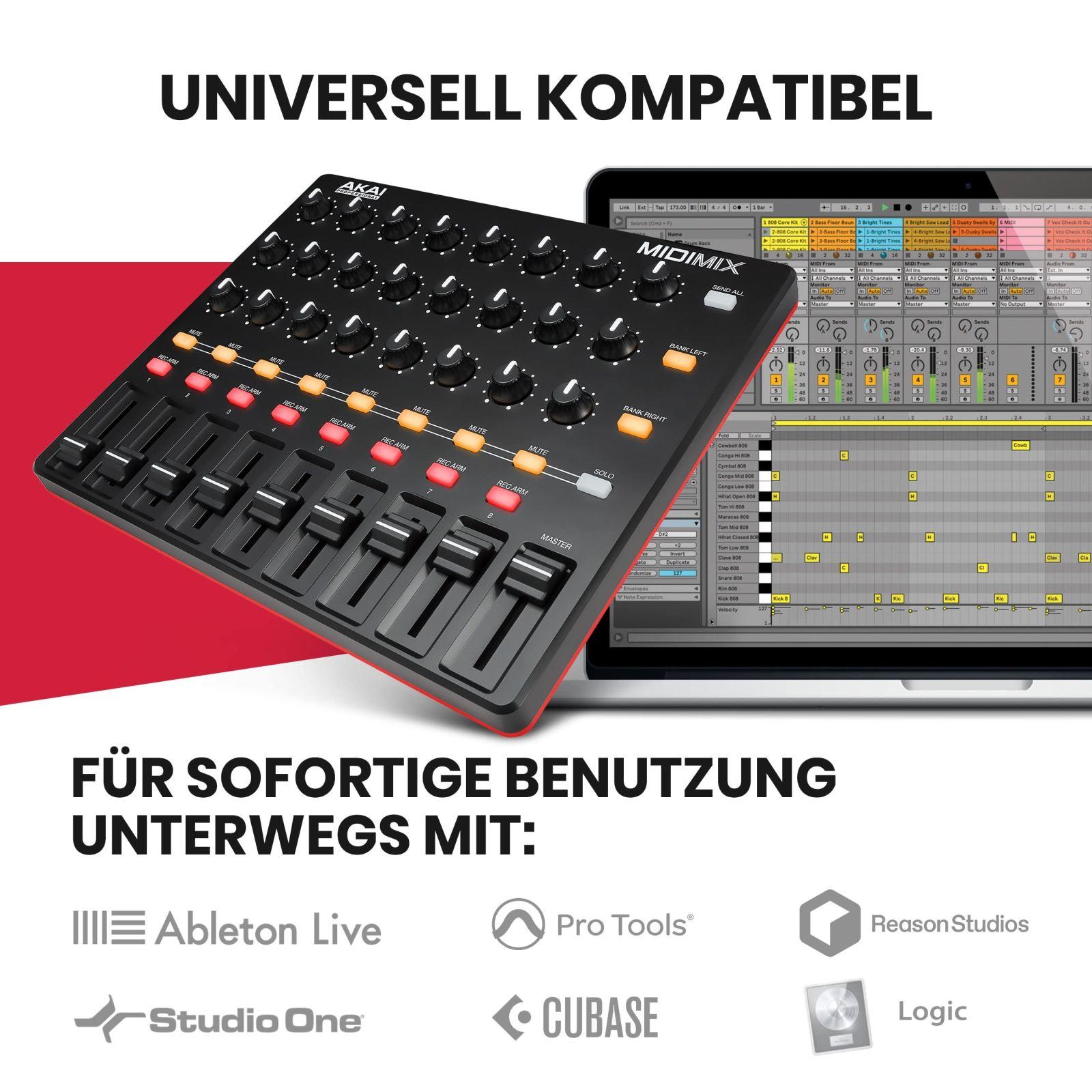 AKAI Professional Midimix – Täielikult määratav, kaasaskantav MIDI mikser ja DAW kontroller – kasutusnäide