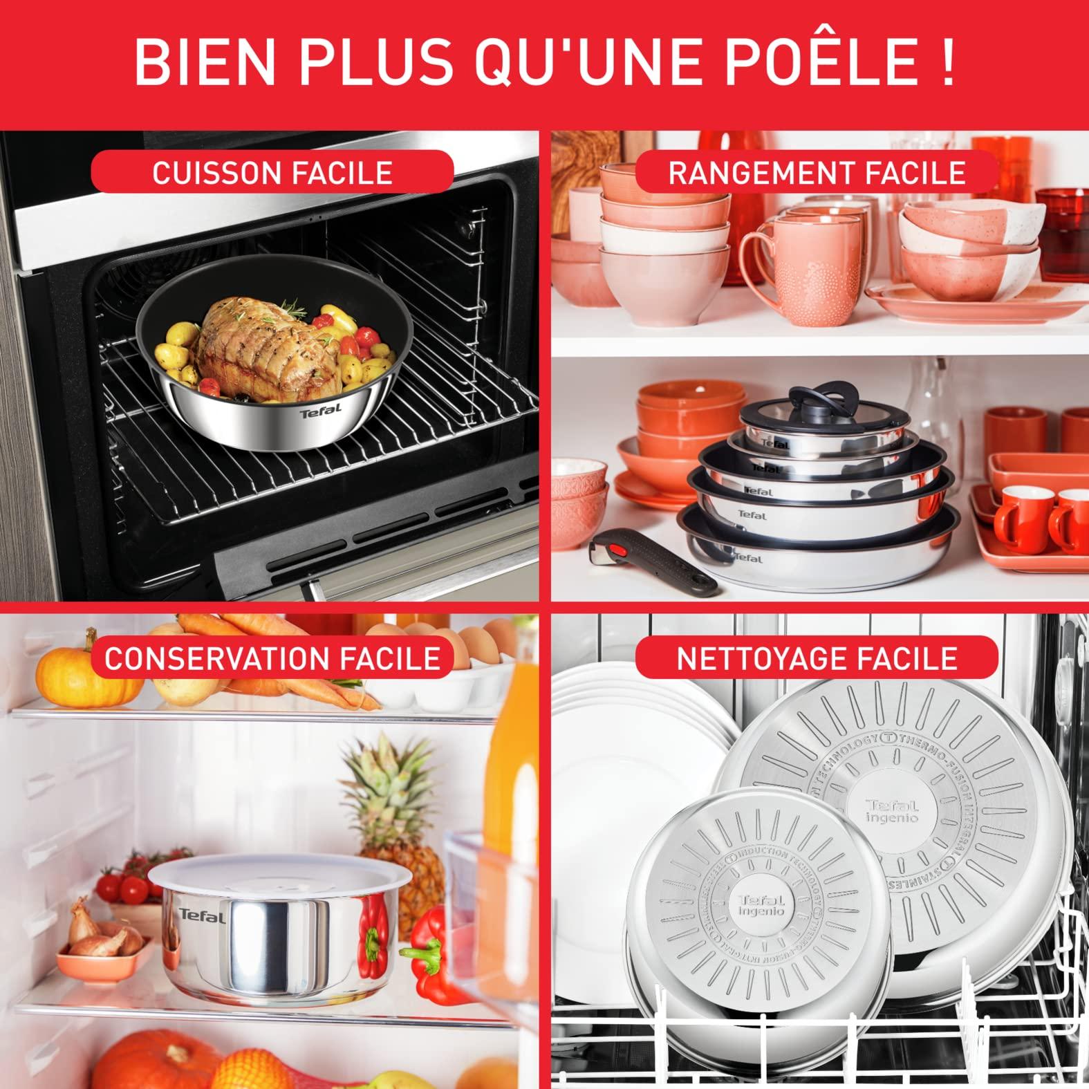Tefal Ingenio Emotion keedunõud, 13-osaline, roostevaba teras, virnastatav, mittenakkuv kate, induktsioon, L897DS04 – pilt 7