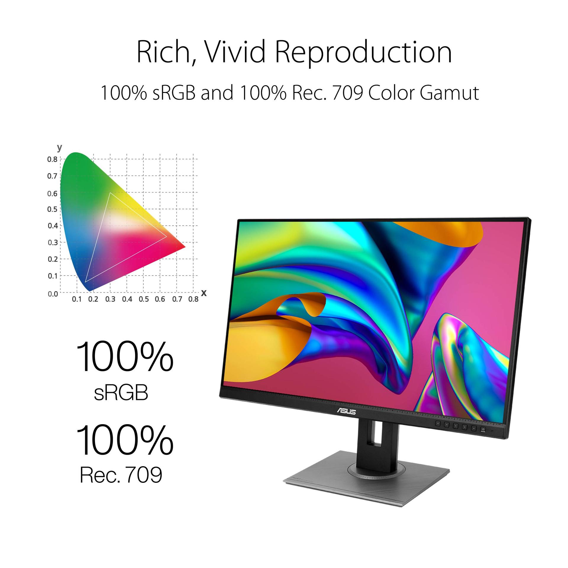 ASUS ProArt PA278QV – 27-tolline WQHD professionaalne monitor – 16:9 IPS, 2560×1440 – ergonoomiline, Pivot, Calman sertifikaadiga, raamideta, kõrge värvitäpsus – DVI, DisplayPort, HDMI, Mini-DP, USB-jaotur – detailne vaade