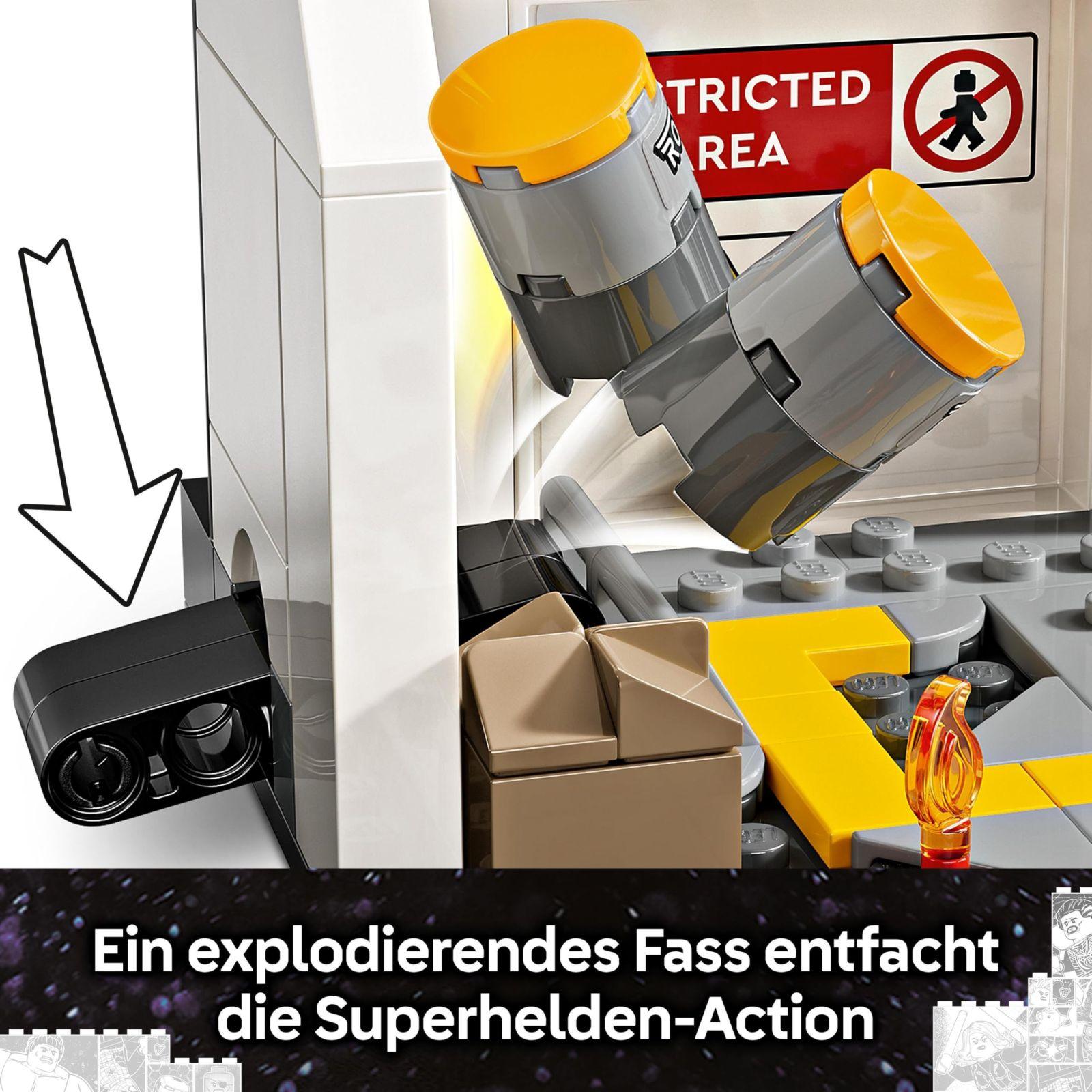 LEGO Marvel Kapten Ameerika: Kodusõda – Superkangelaste mängukomplekt 8 minifiguuriga ja mängulennukiga – Kingitus poistele ja tüdrukutele 76314 – kasutusnäide