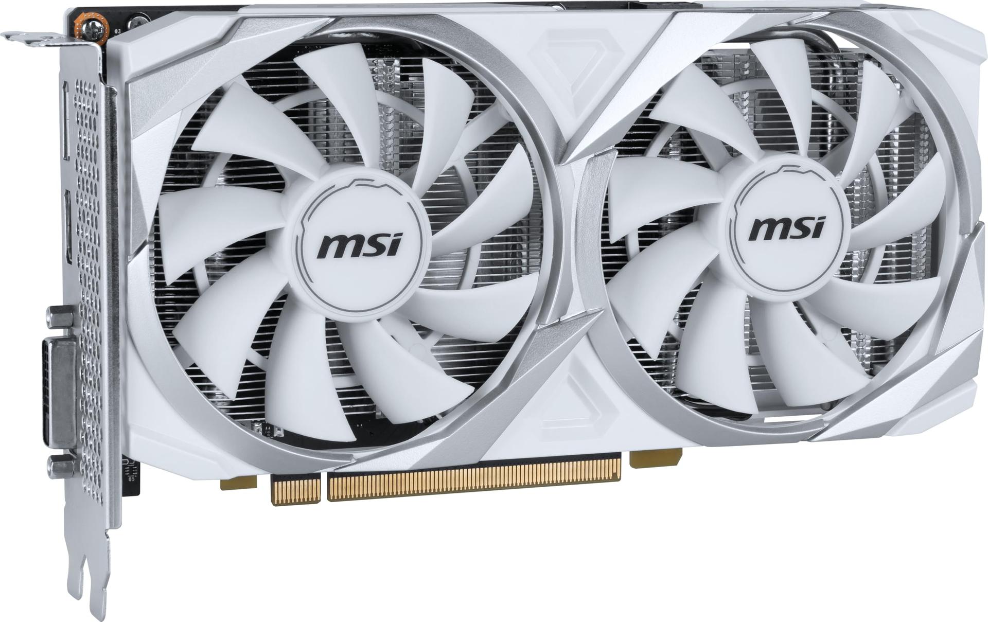MSI GeForce RTX 3050 Ventus 2X XS White 8G OC – 8GB GDDR6 mälu, 128-bit, 14 Gbps – kasutusnäide