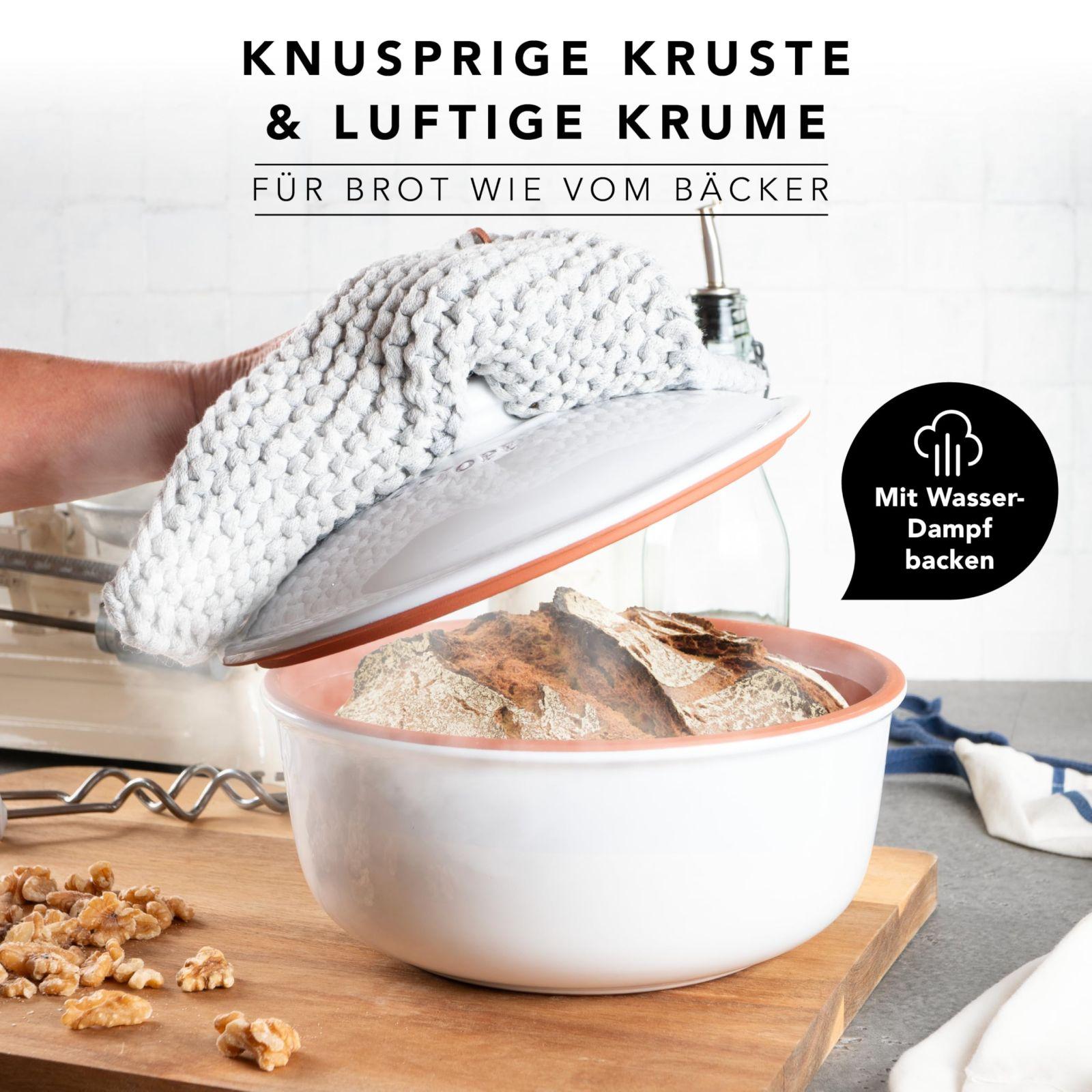 Römertopf leivavorm looduslikust savist, kuni 1 kg, valge – detailne vaade