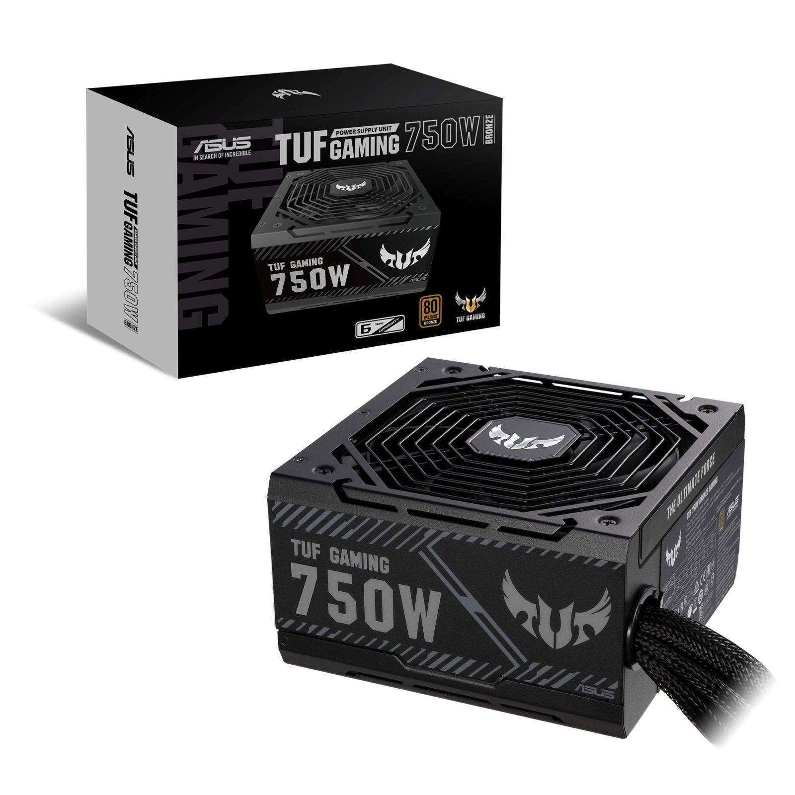 ASUS TUF Gaming 750W Bronze toiteplokk (750 vatti, 0dB-tehnoloogia, 80 cm 8-Pin CPU-pistik (EPS 12V), 80-Plus-Bronze)