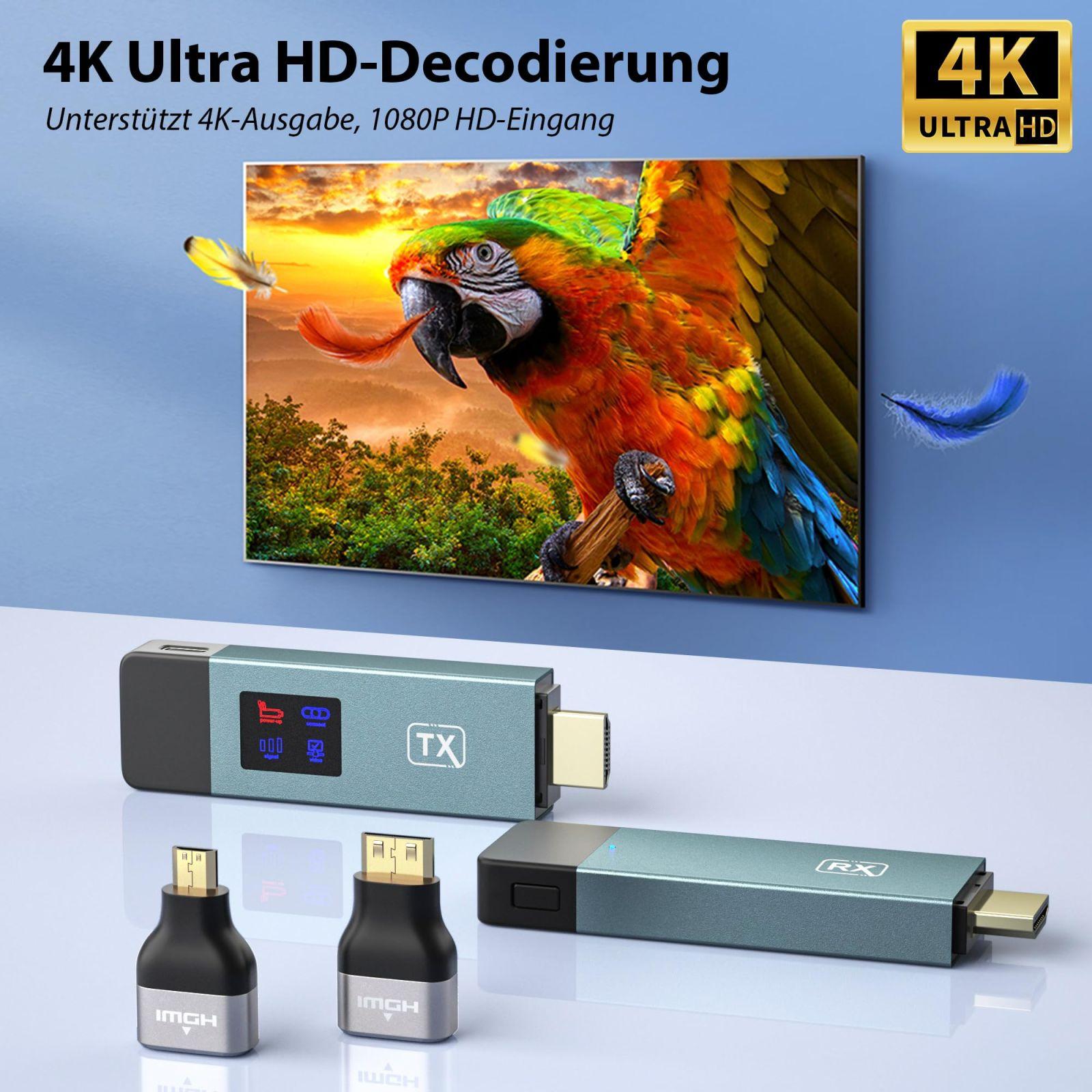 Juhtmevaba HDMI saatja ja vastuvõtja, 30M stabiilne ühendus, 2,4G/5G kaasaskantav HDMI adapter LED-ekraaniga, Plug & Play video- ja heliedastuseks sülearvutist, PC-st HDTV-le, projektorile – pilt 7