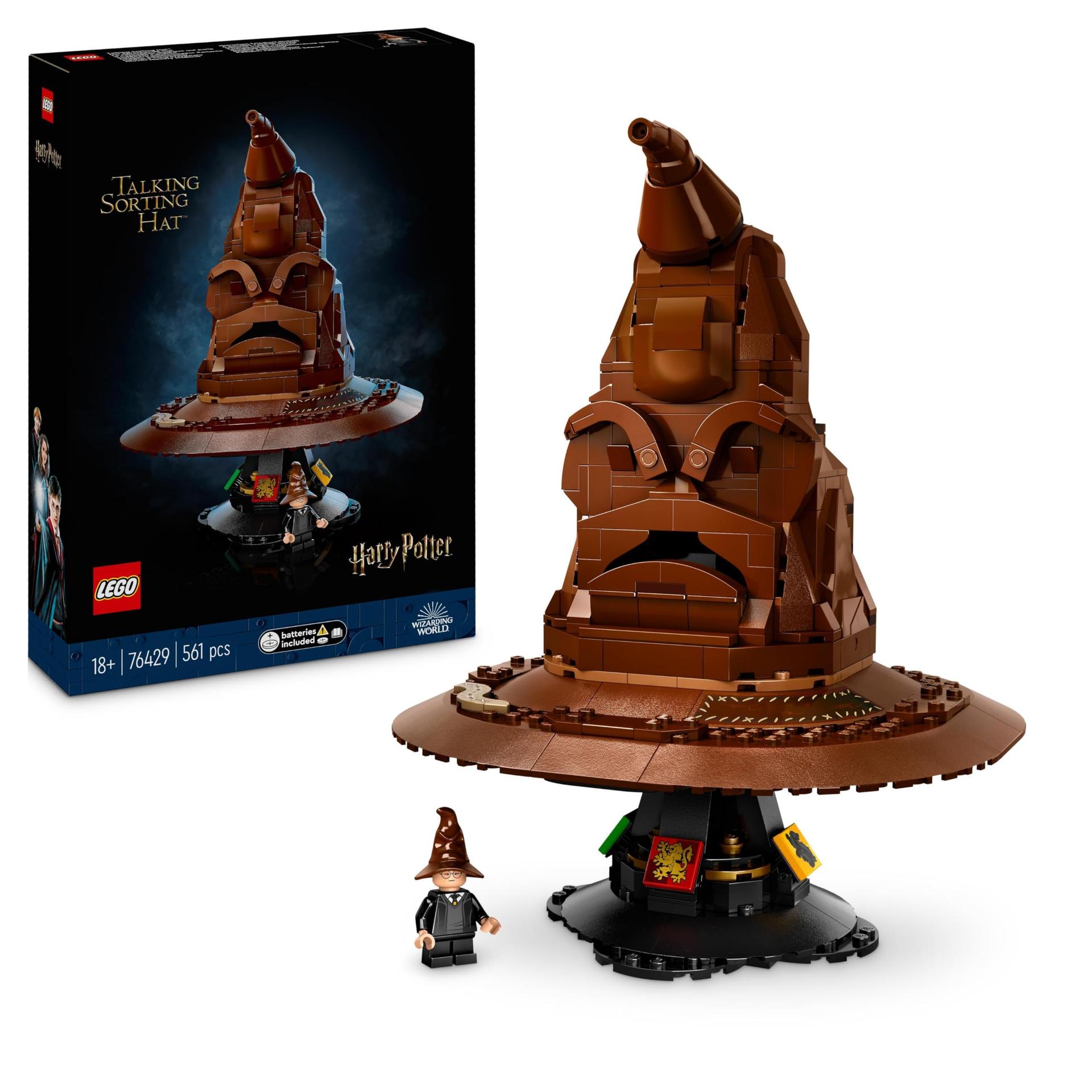LEGO Harry Potter Kõnelev Müts, Sigatüüka Mudel Täiskasvanutele, Filmikingitus Naisele ja Mehele, Emale ja Isale, Juhuslike 31 Heli Kombinatsiooniga, Määrab Sinu Sigatüüka Maja 76429