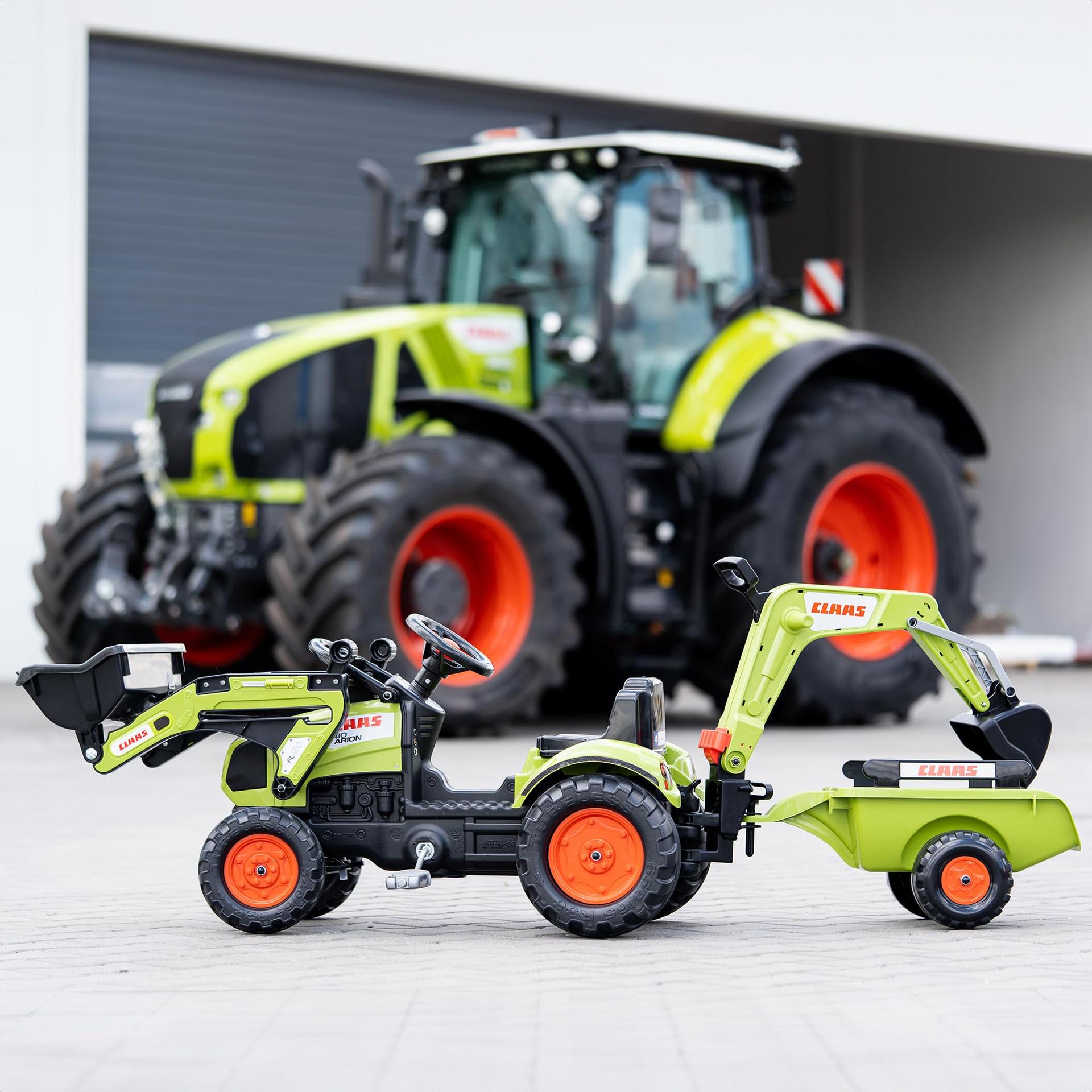 Falk – 2040N – Õuemänguasi – Baggerlader Claas Arion 410 + Haagis + Kopp – pilt 6