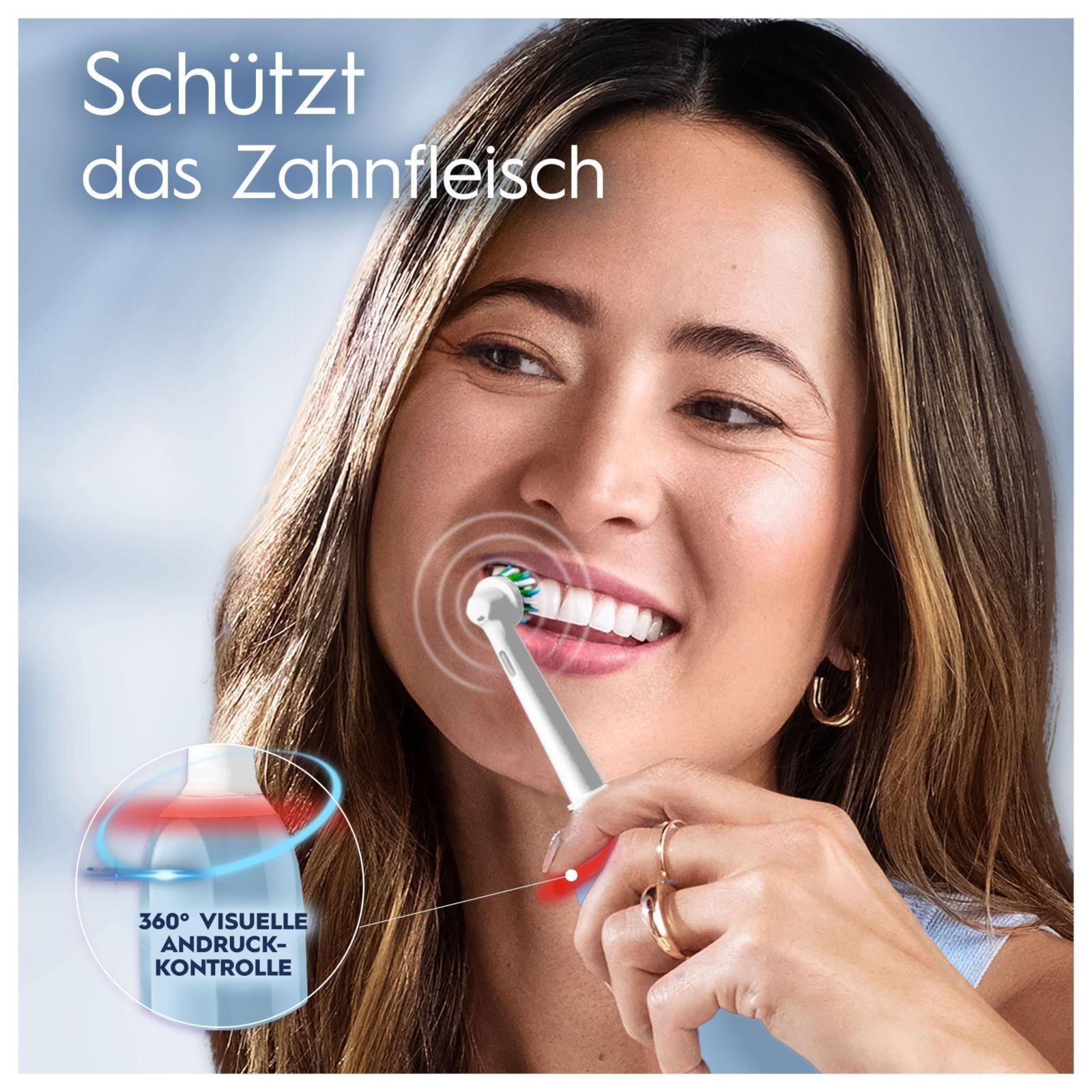 Oral-B PRO 3 3000 Elektriline Hambahari, 2 Sensitive Clean otsikut, 3 režiimi ja 360° rõhukontroll, sinine – pakend ja tarvikud