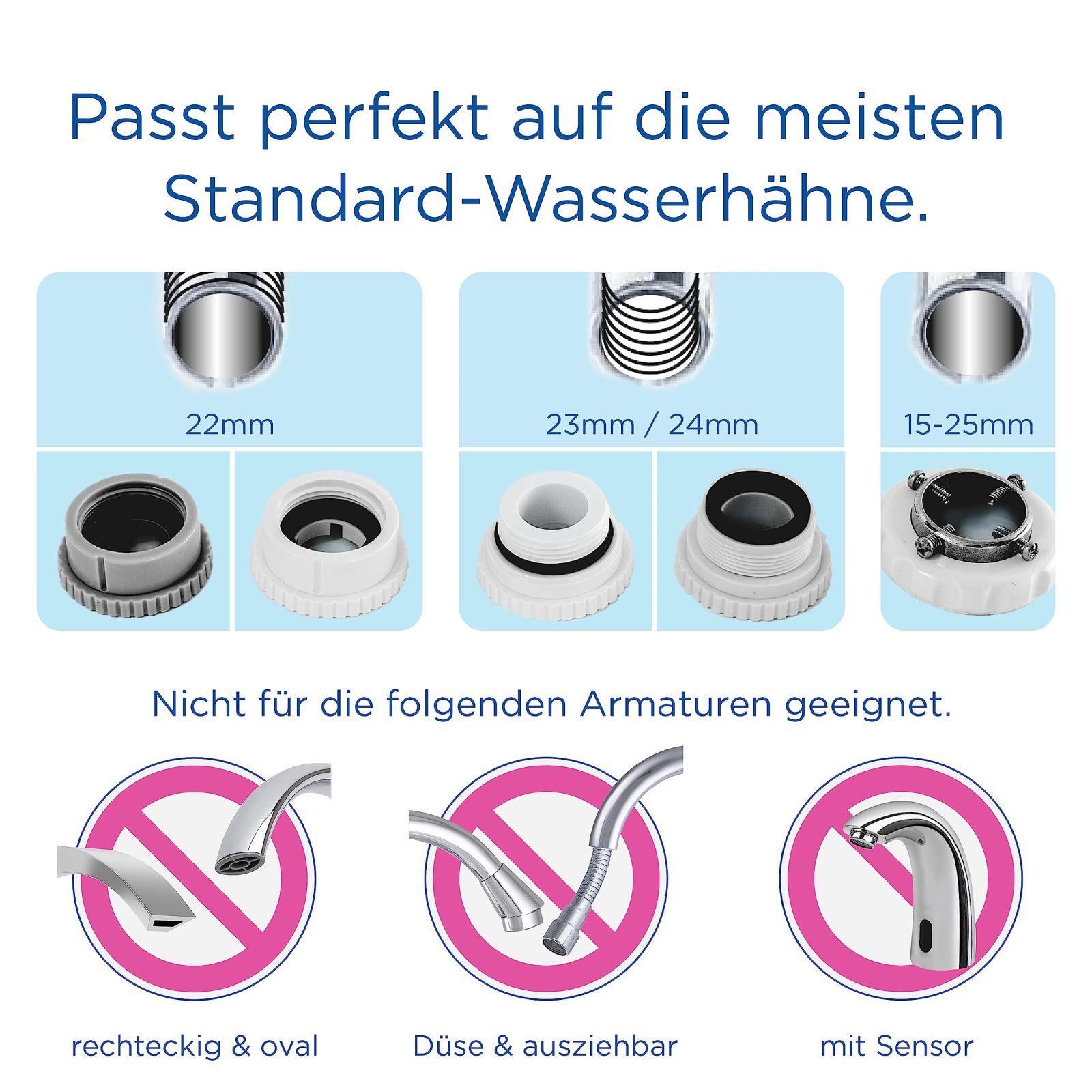 BRITA kraaniveefilter ON TAP Pro V-MF koos 1 filtrikassetiga (600l) – eemaldab 99,99% baktereid, kloori, mikroplasti ja raskmetalle / digitaalne LCD-ekraan näitab järelejäänud mahtu – detailne vaade